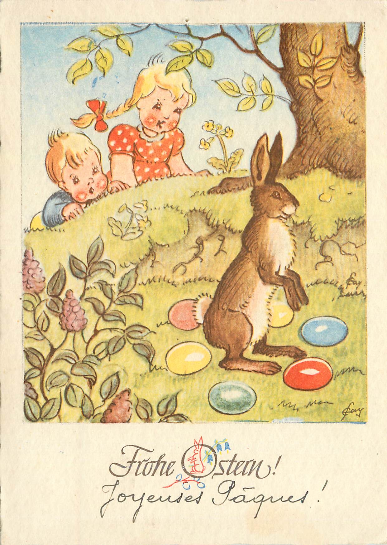CPM Joyeuses Pâques Lapin
