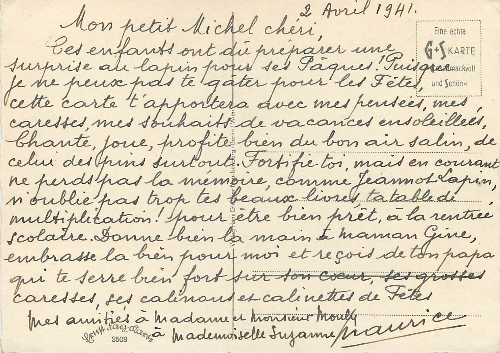 CPM Joyeuses Pâques Lapin — Rückseite