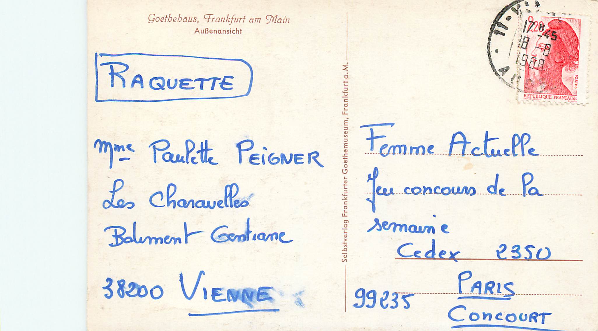CPM Frankfurt Am Main Goelbehaus — Rückseite