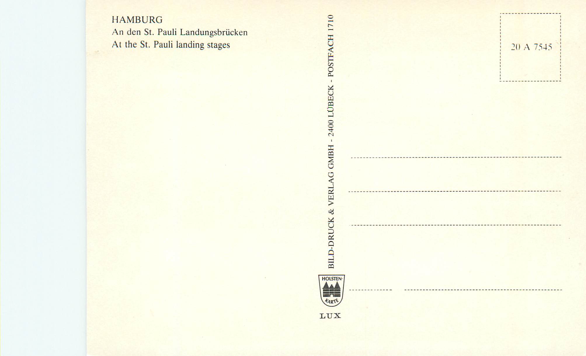 CPM Hamburg At the St Pauli landing stages — Rückseite