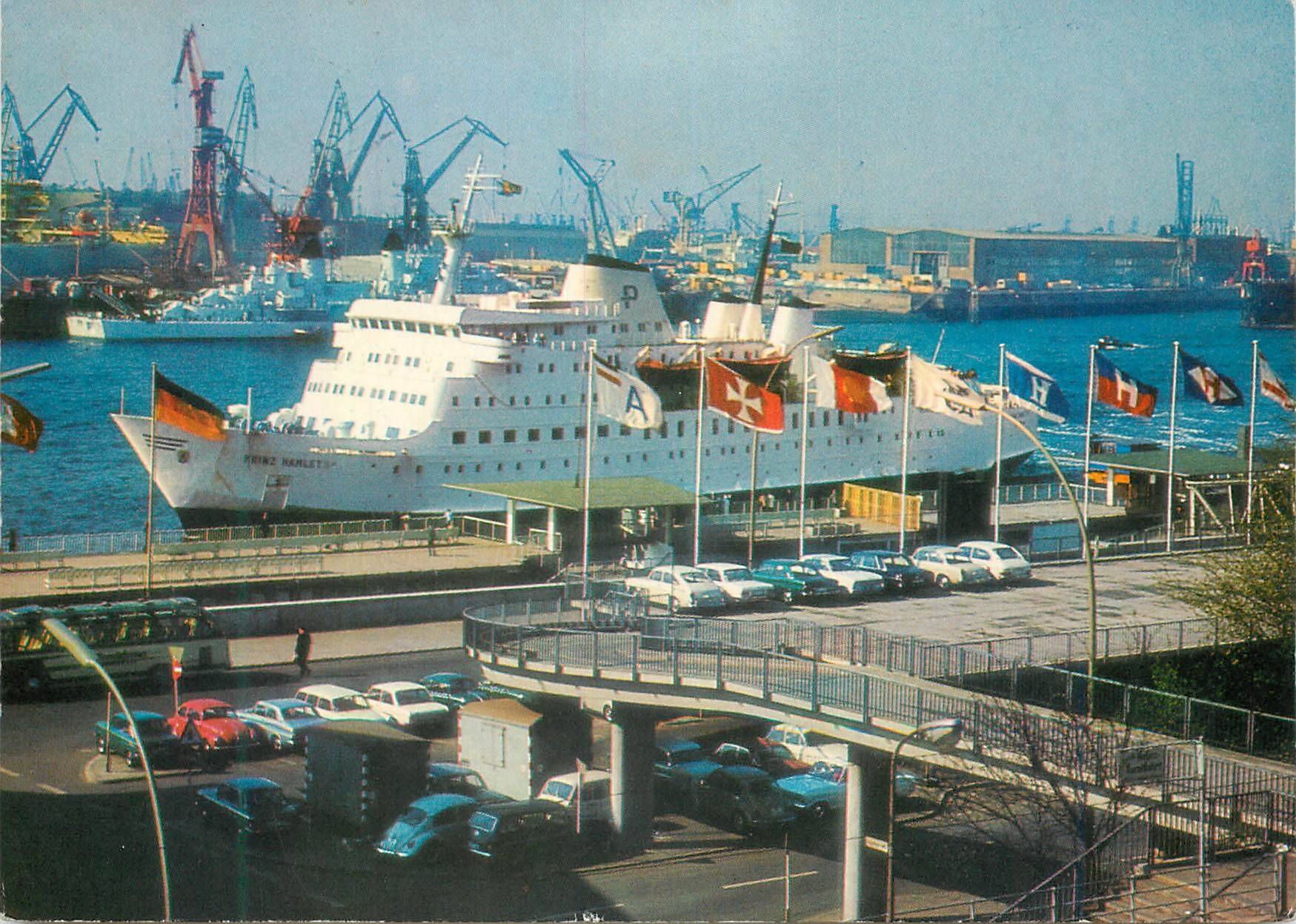 CPM Hamburg Auto-und Hochsee-Fahrschiff Bateaux