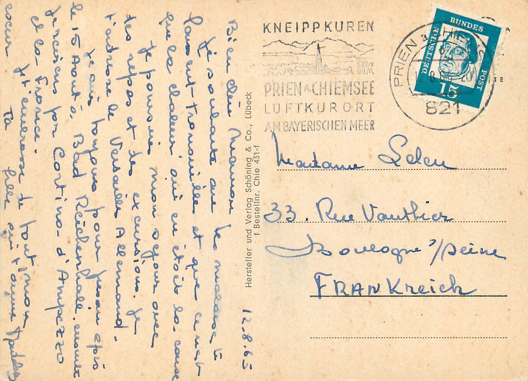 CPM Herrenchiemsee Konigs-Schloss — Rückseite