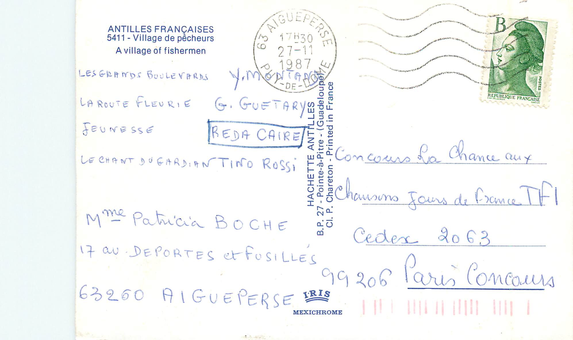 CPM Puy-De-Dome Village de pecheurs  — Back
