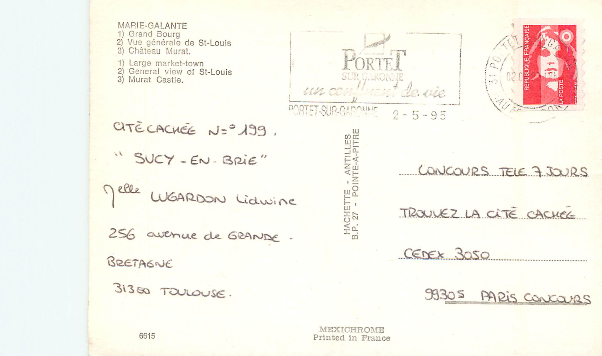 CPM Marie-Galante Grand Bourg — Rückseite