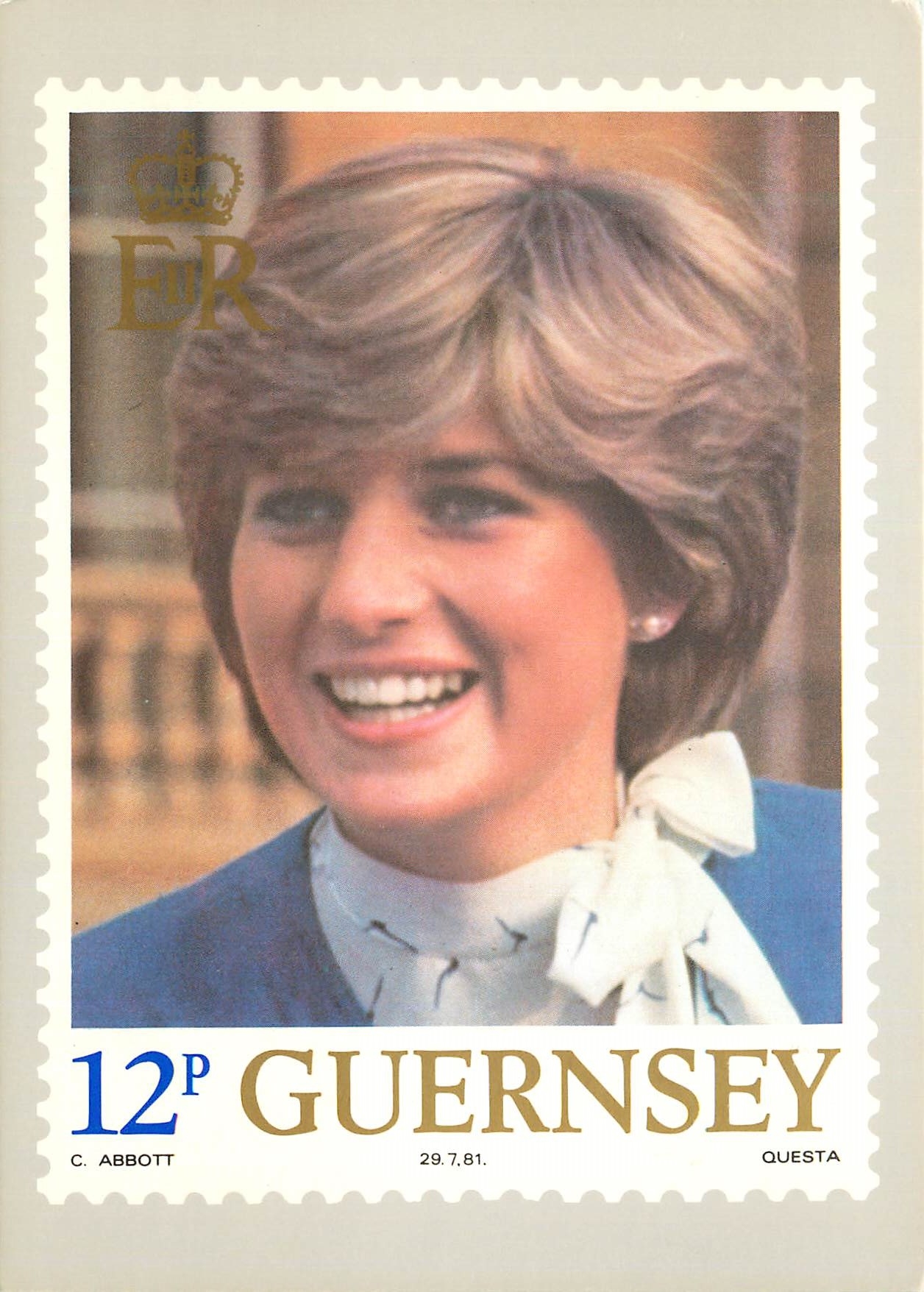CPM Guernsey Post Office Stamp Card Lady Diana 