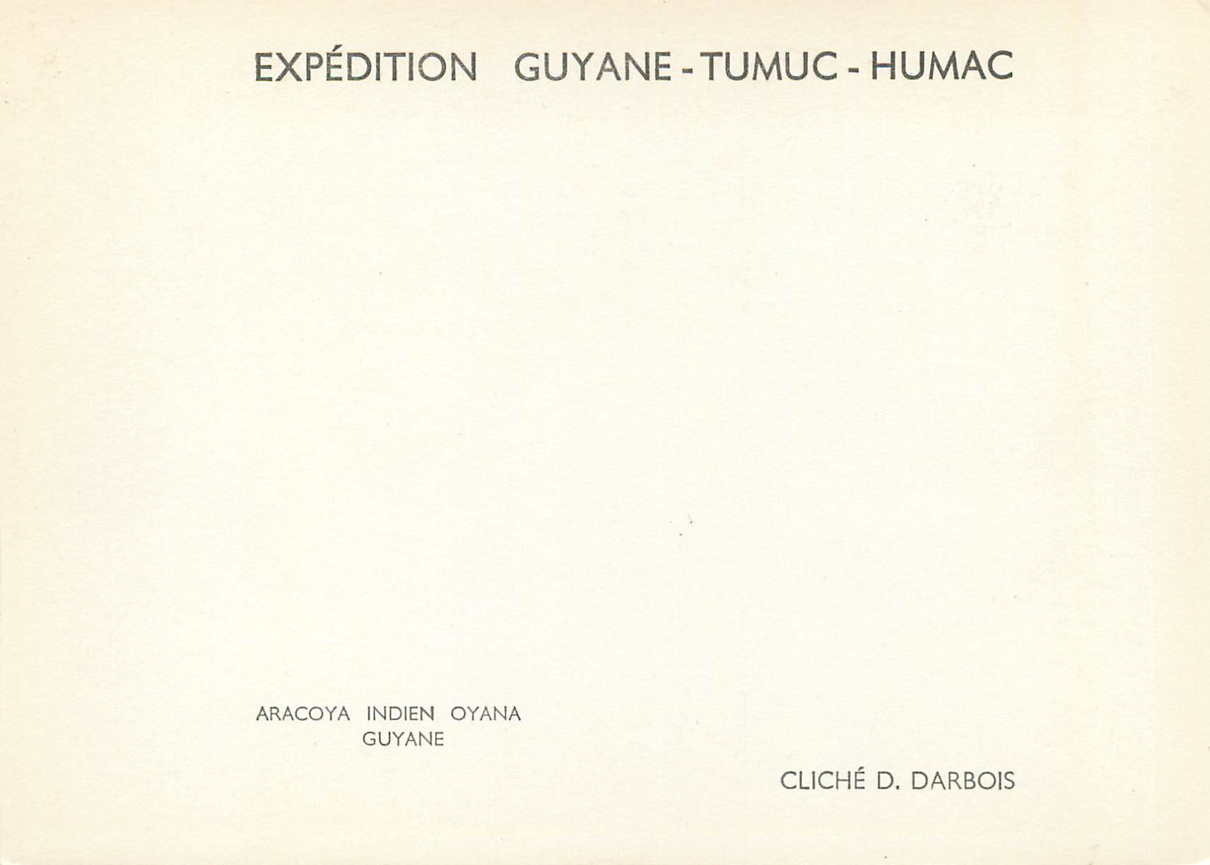 CPM Guyane Francaise Aracoya Indien Oyana — Rückseite