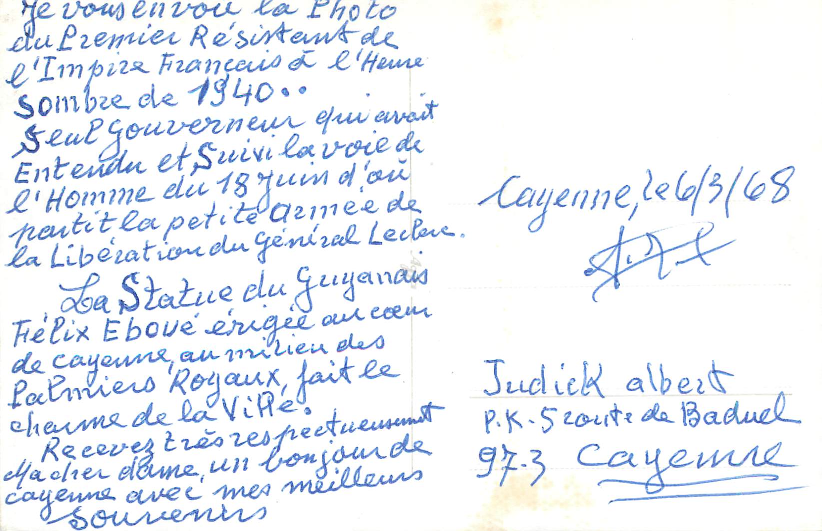 CPM Guyane Francaise Cayenne — Rückseite