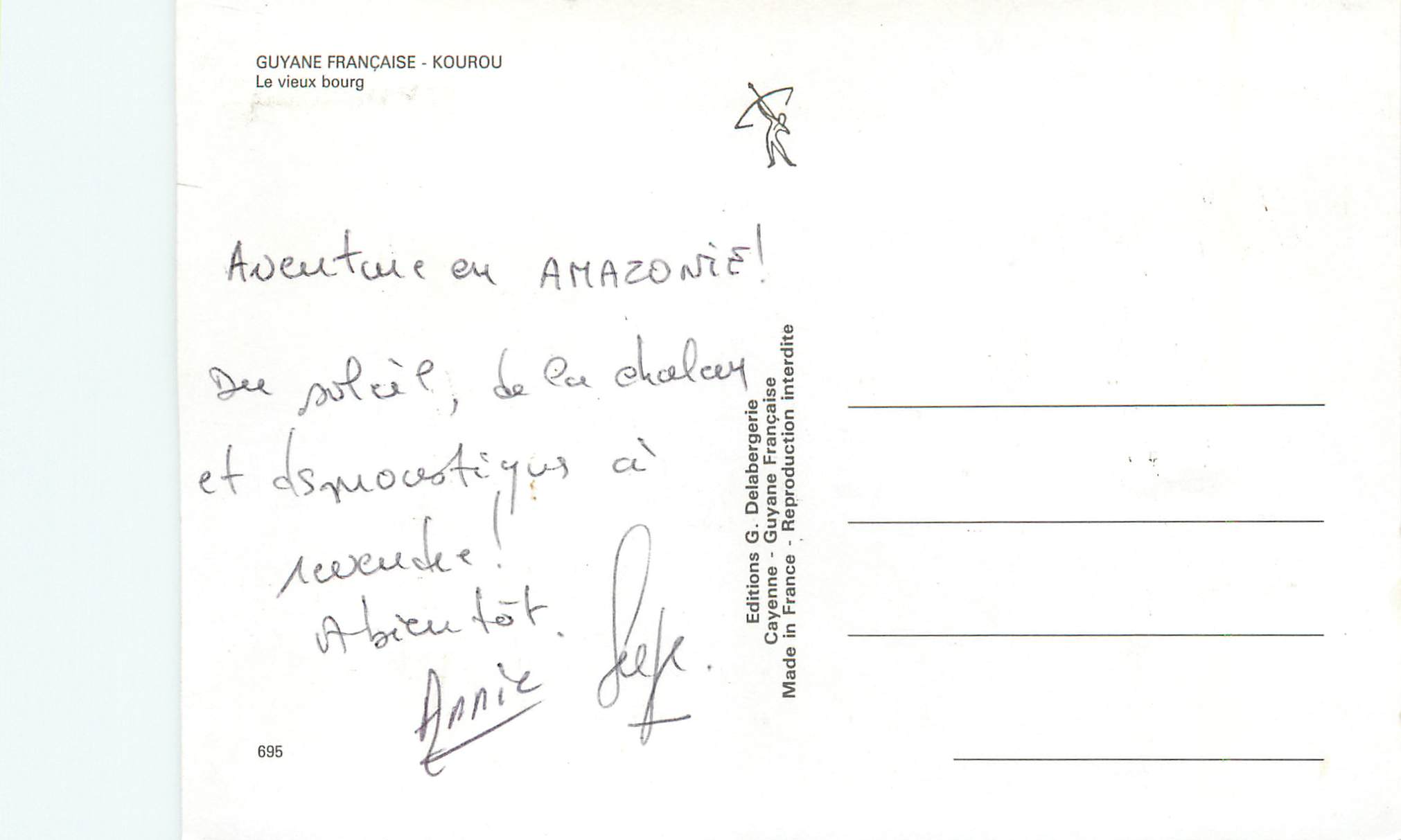 CPM Guyane Francaise Kourou Le Vieux Bourg — Rückseite