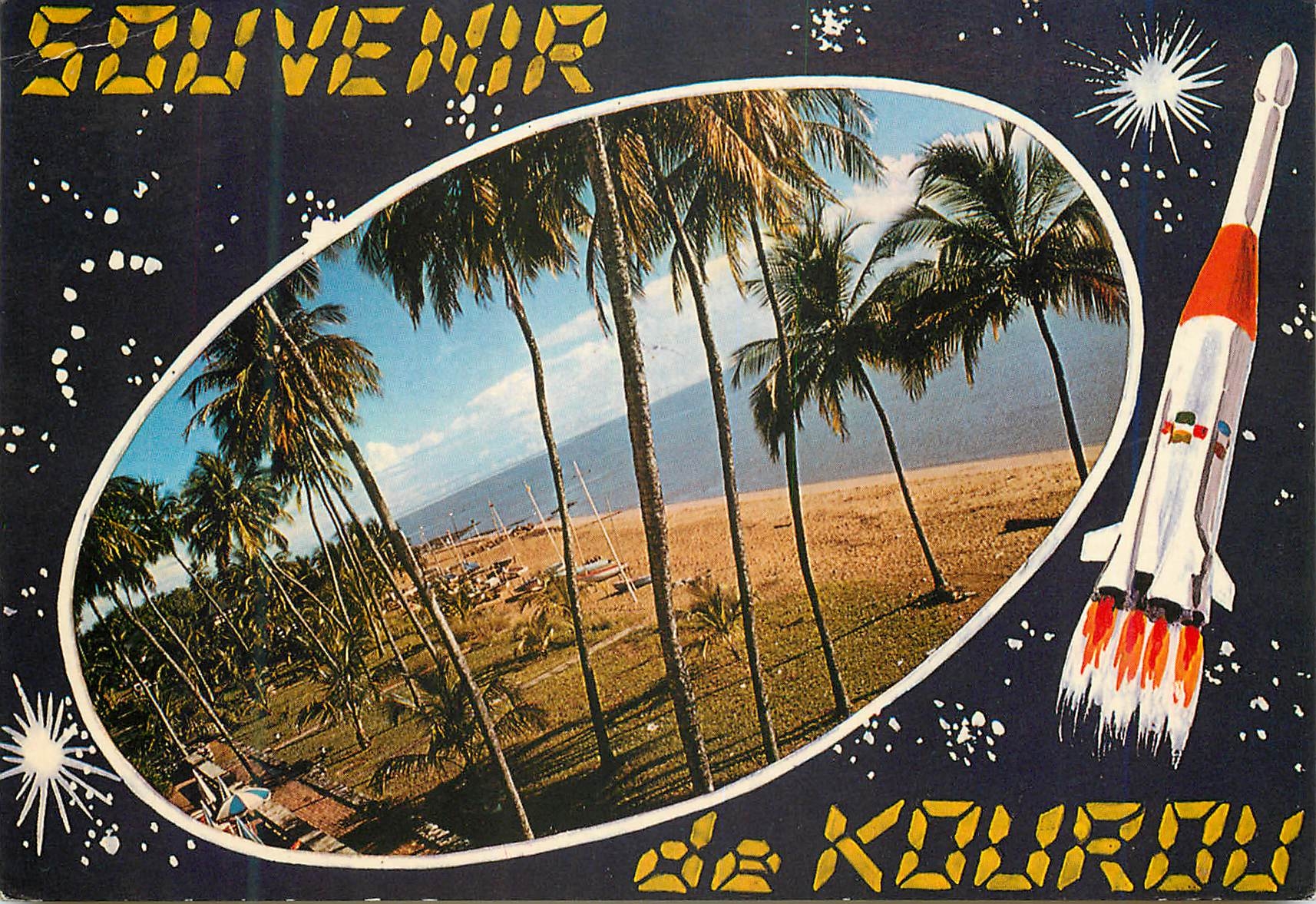 CPM Guyane Francaise Cayenne Souvenir de Kourou Fusee Ariane Espace