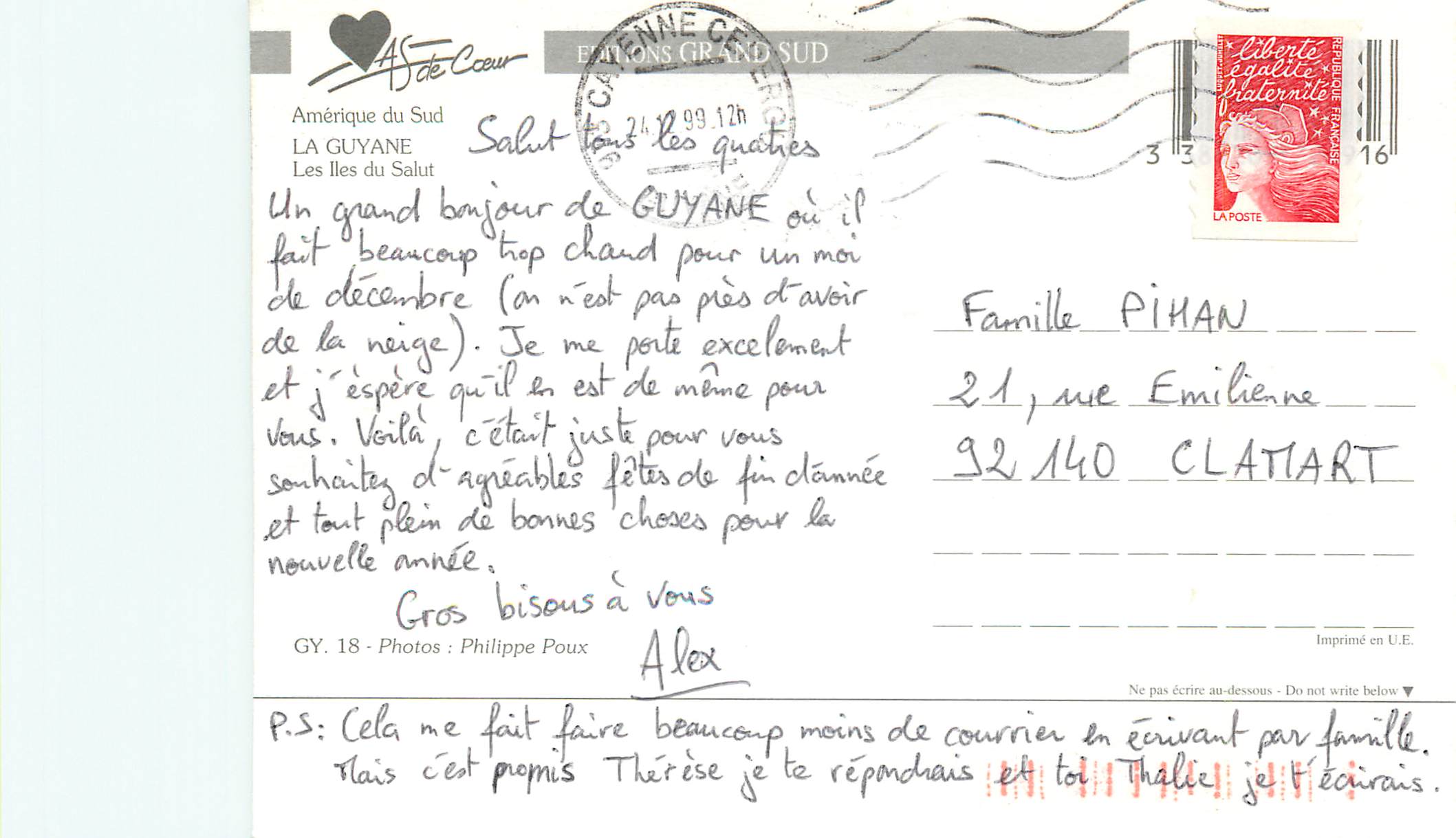 CPM Guyane Francaise Les Iles du Salut — Rückseite