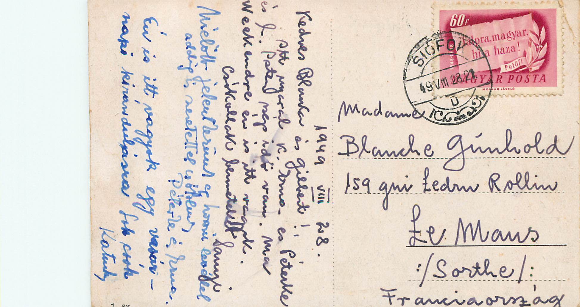 CPA Udvoslet Balaton szeplakvol — Verso