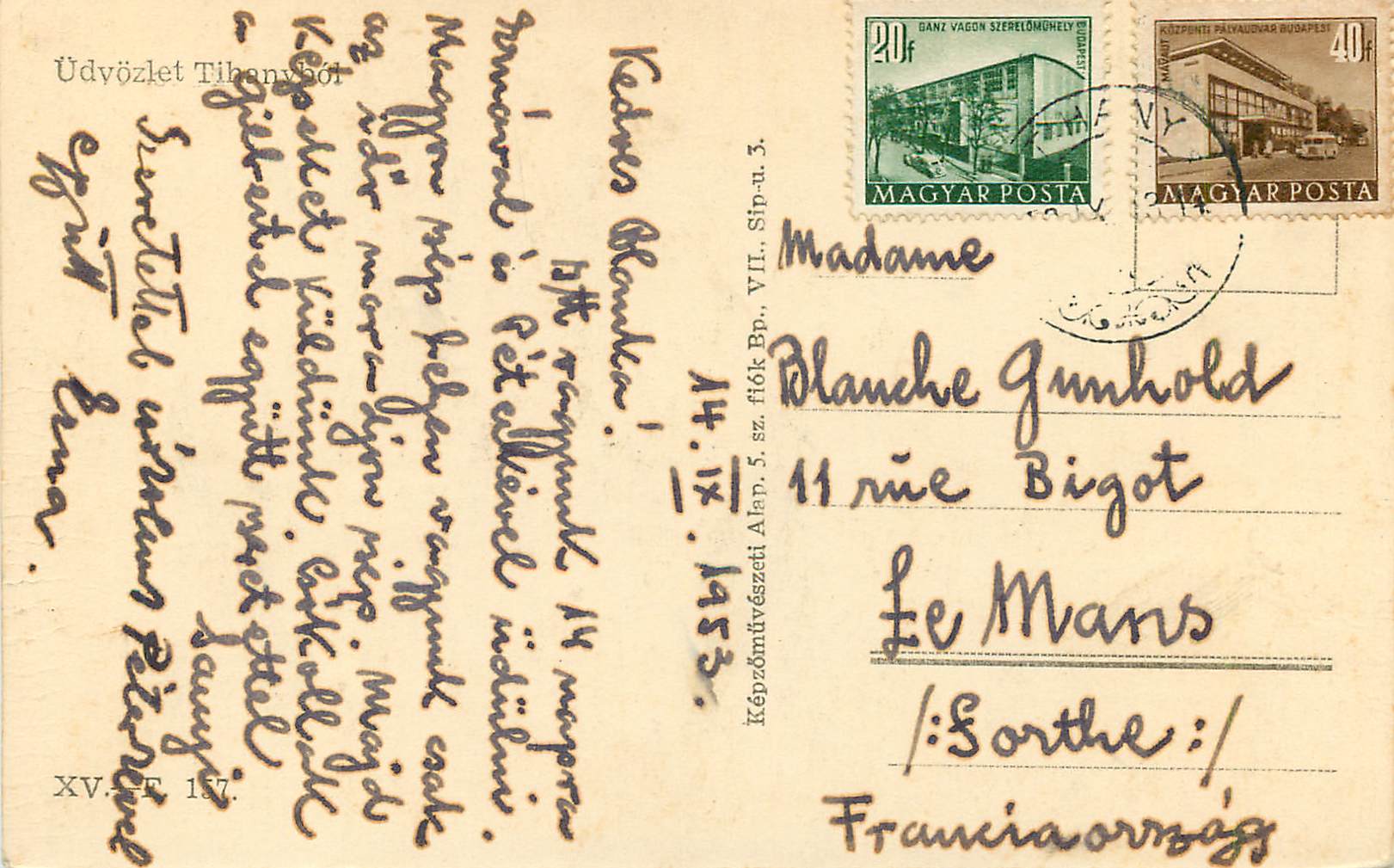CPA Udvoslet — Verso