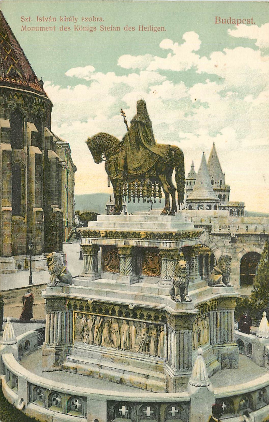 CPA Budapest Monument des Konings Stelan des Heiligera