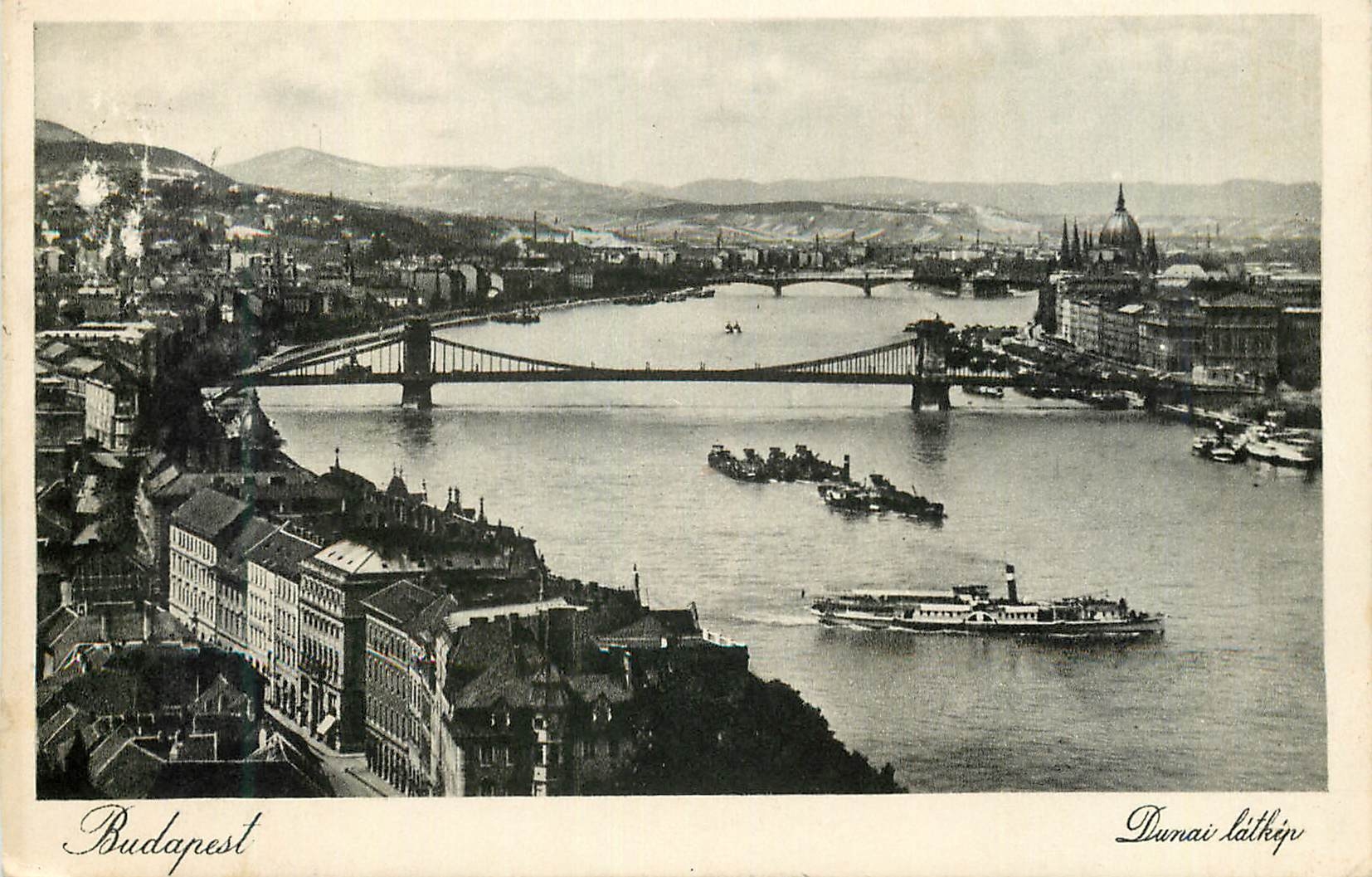 CPA Budapest Dumai Lathip Vue general du Danube