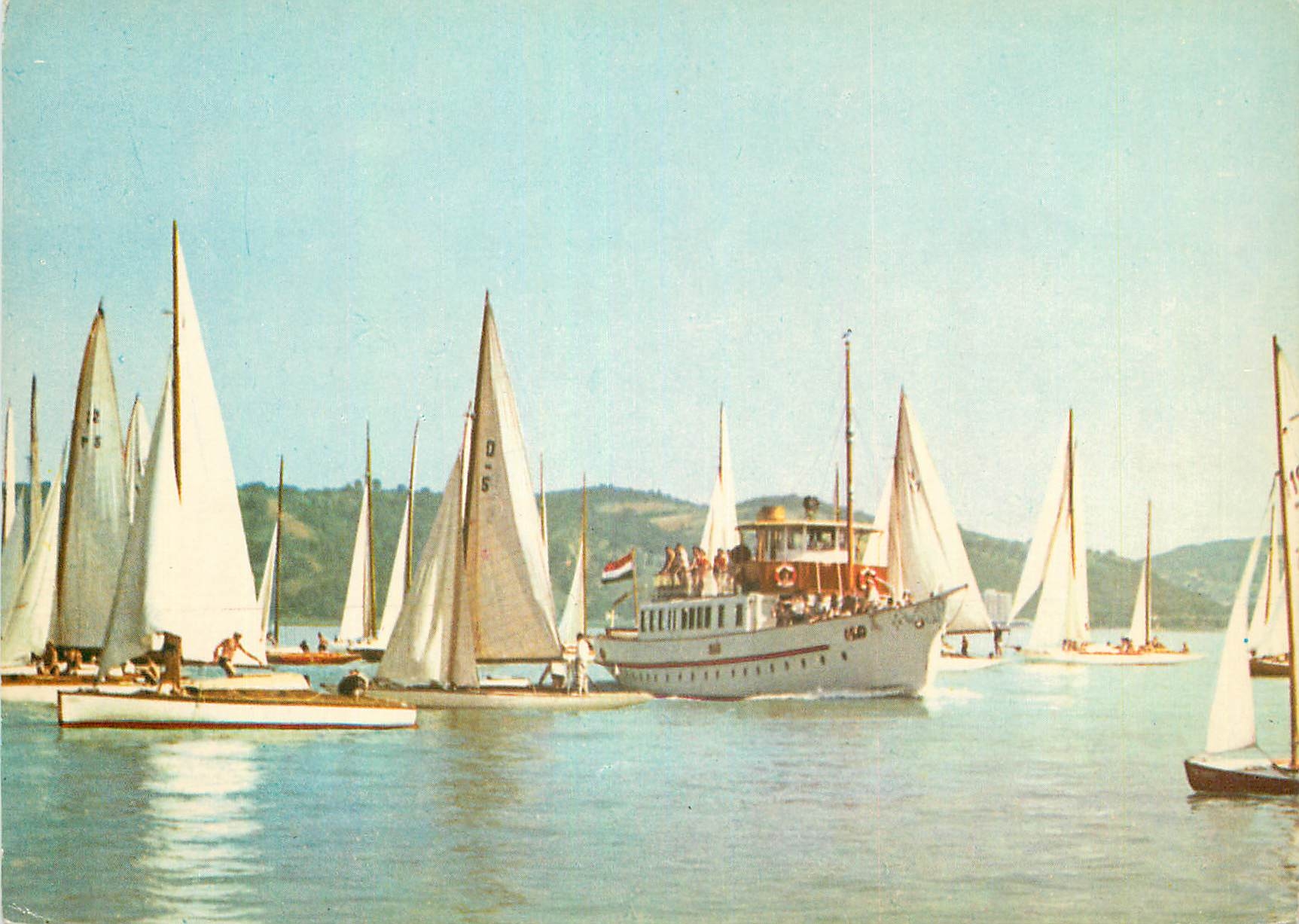 CPM Greetings from the Lake Balaton Bateaux