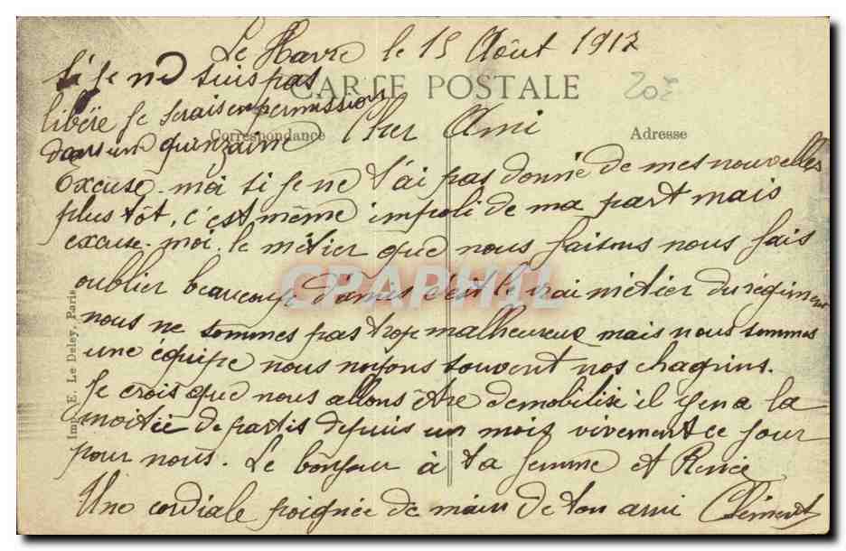 Le Havre - Le Palais de Justice et le Boulevard de Strasbourg - CPA  — Rückseite