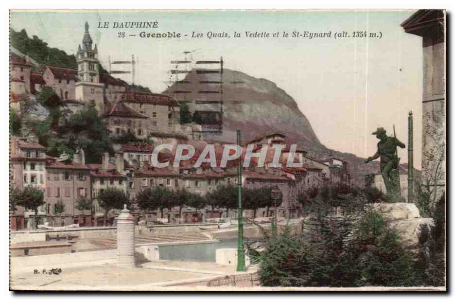 Grenoble - Les Quais, la Vedette et le St-Eynard (alt. 1354 m.) — B. F. — n° 28