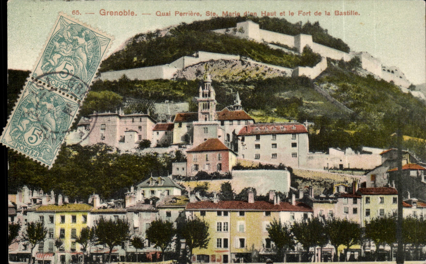 Isere - Grenoble - Quai Perriere Ste Marie Haut et le Fort de la Bastille - CPA 