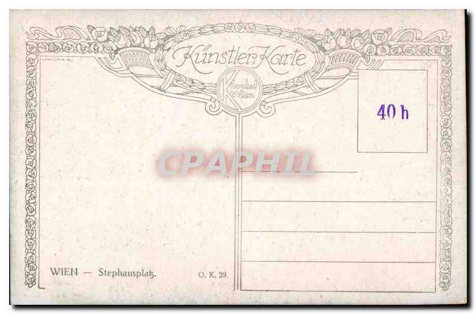 Vienne Wien - Austriche - Austria Stephanplatz - CPA  — Back