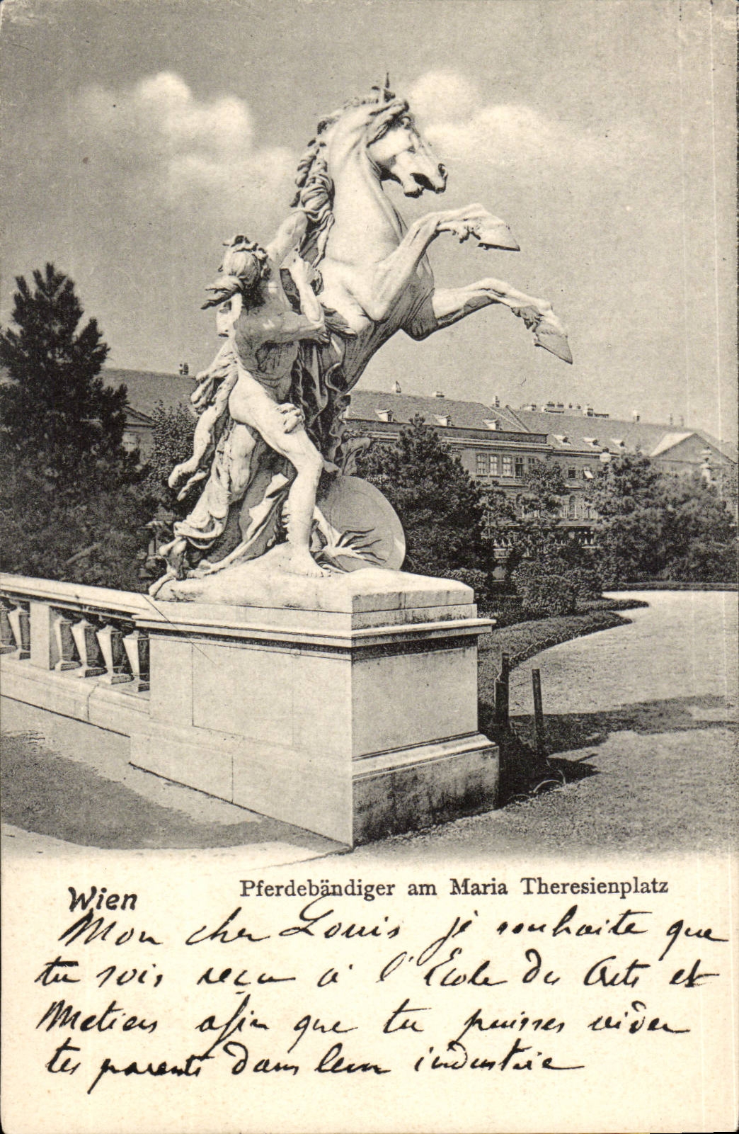 Vienne Wien - Austriche - Austria Pferdebaendiger am Maria Thereienplatz - CPA 