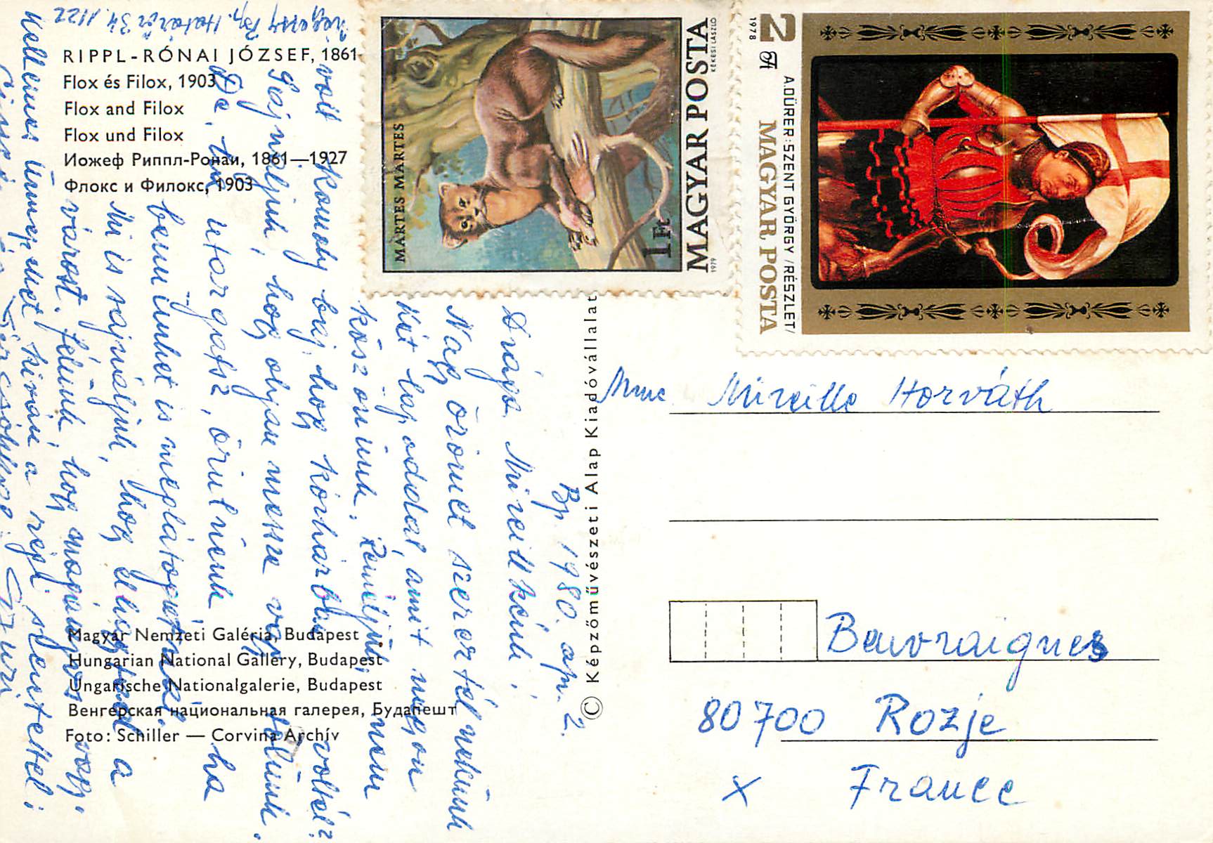 CPM Rippl ronaj jozsef 1861 flox and filox — Verso