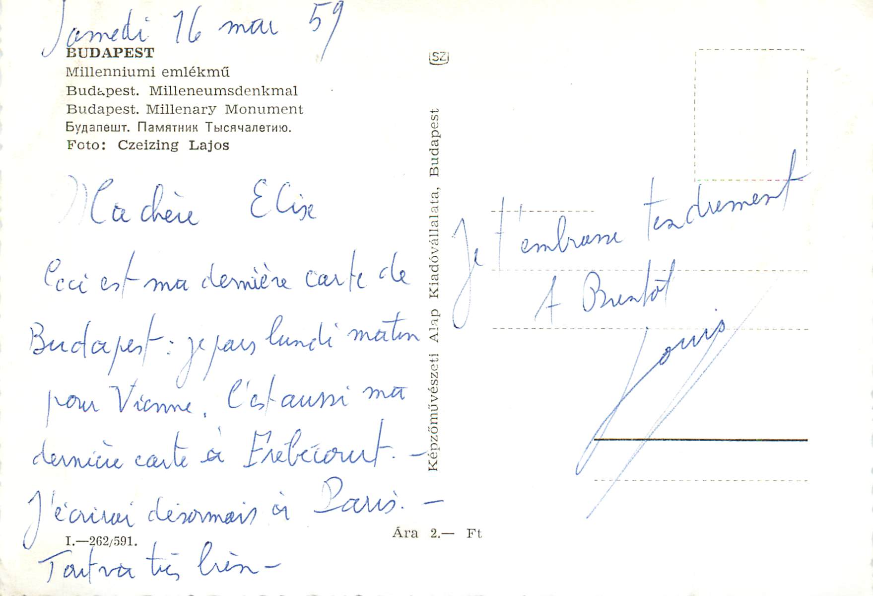 CPM Budapest millenary monument — Verso