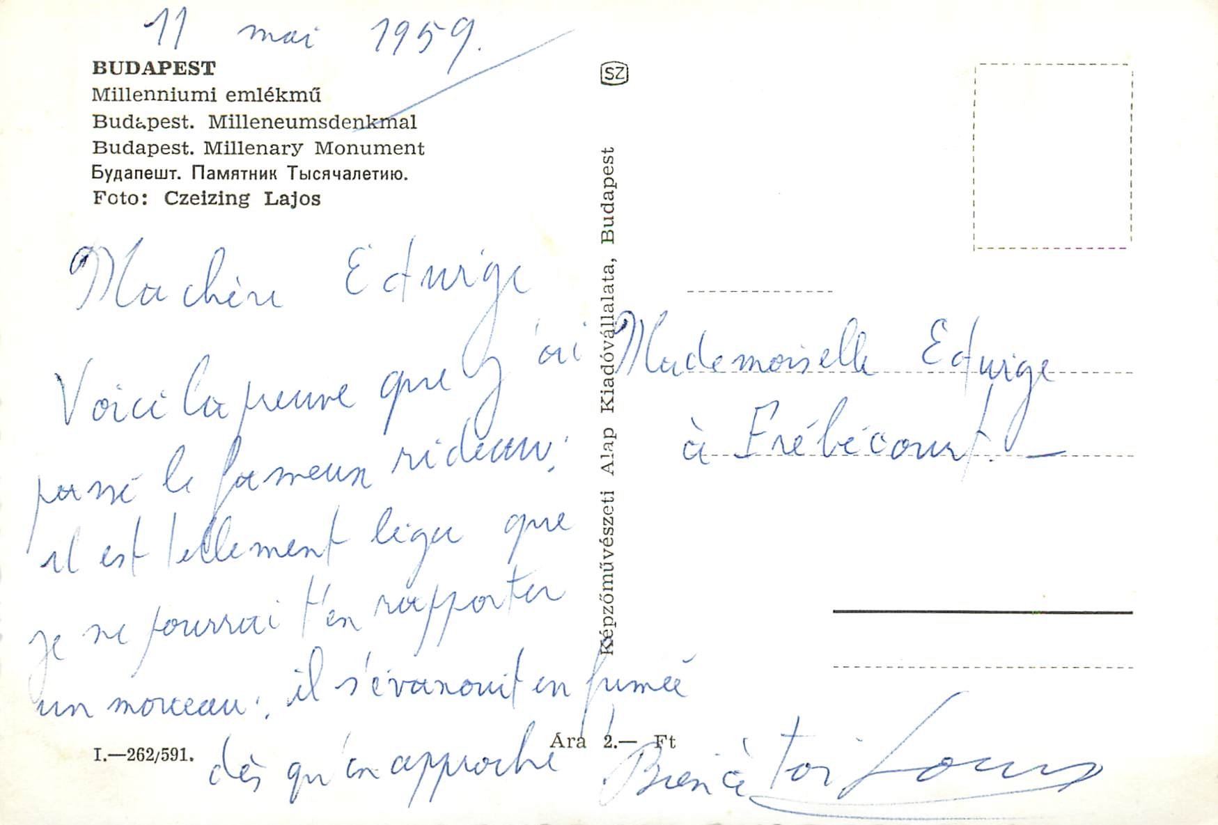 CPM Budapest millenary monument — Verso