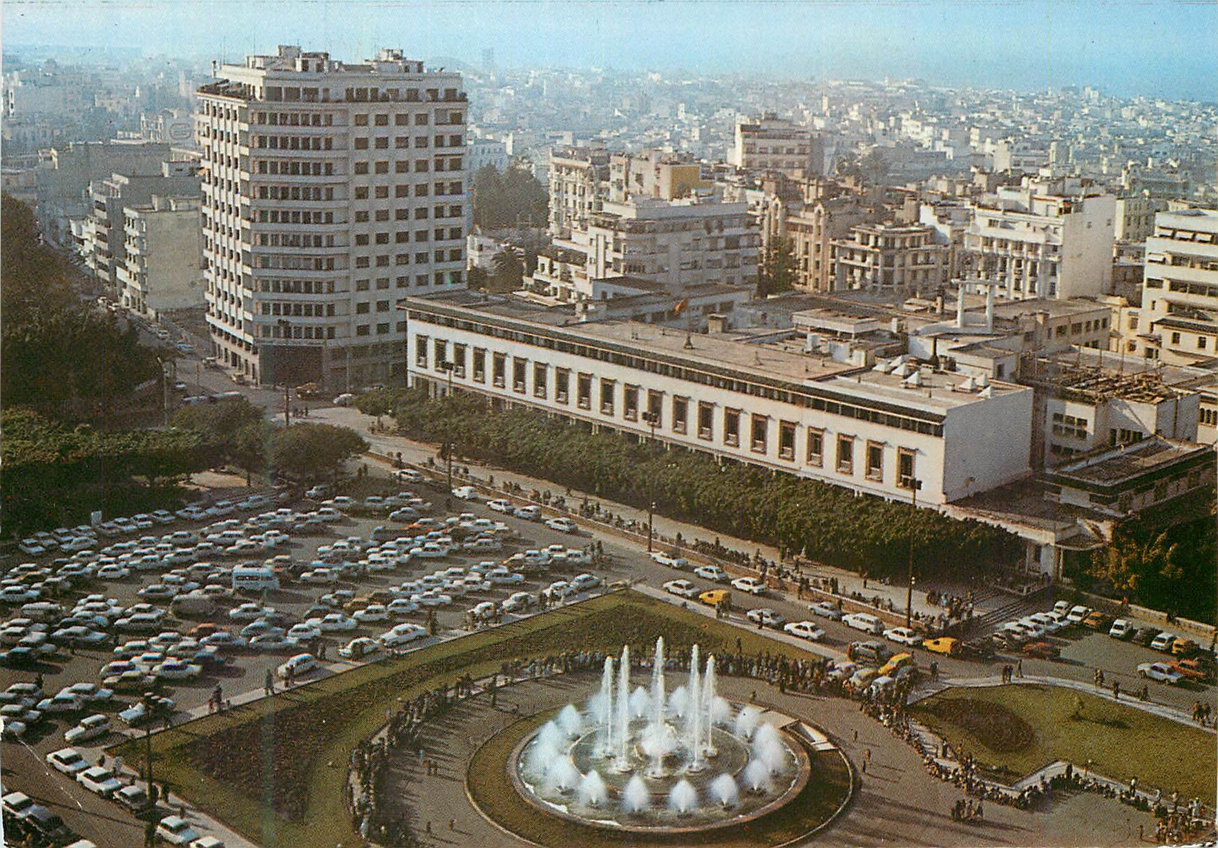 CPM Casablanca fontaine lumineuse et musicale place des nations unies
