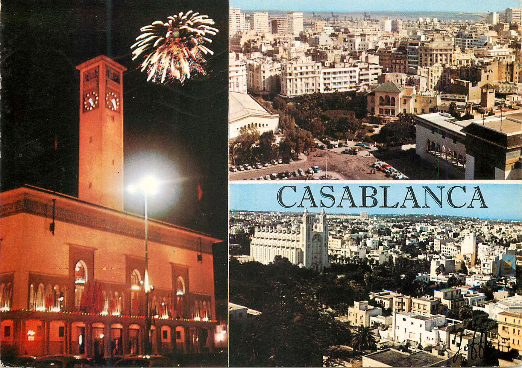 CPM Casablanca hotel de ville et vue generale