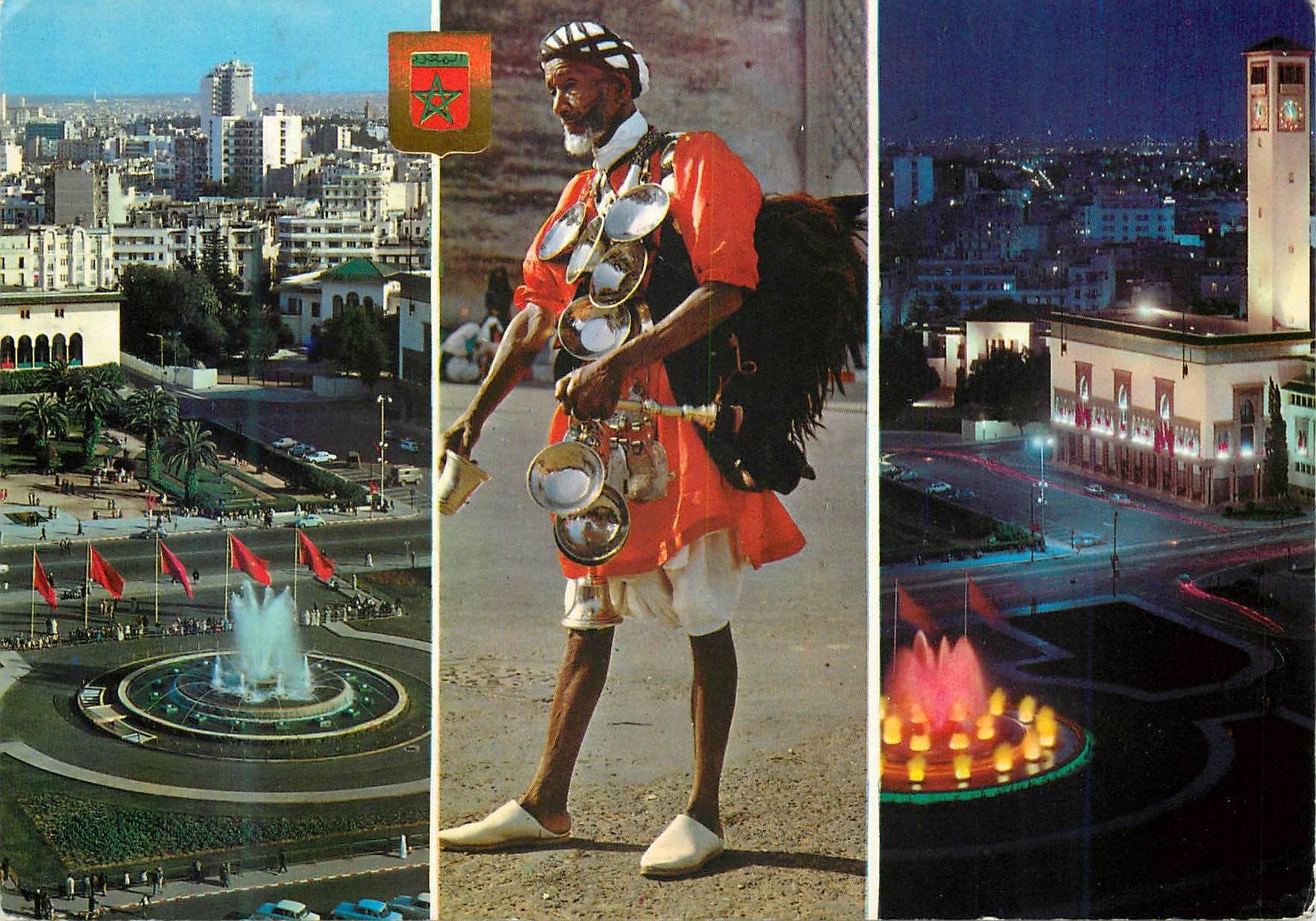 CPM Casablanca fontaine lumineuse et musicale place des nations unies porteur d'eau