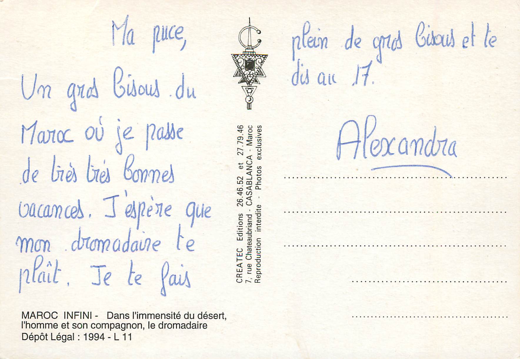 CPM Maroc infini dans l'immensite du desert l'homme et son compagno le dromadaire — Back