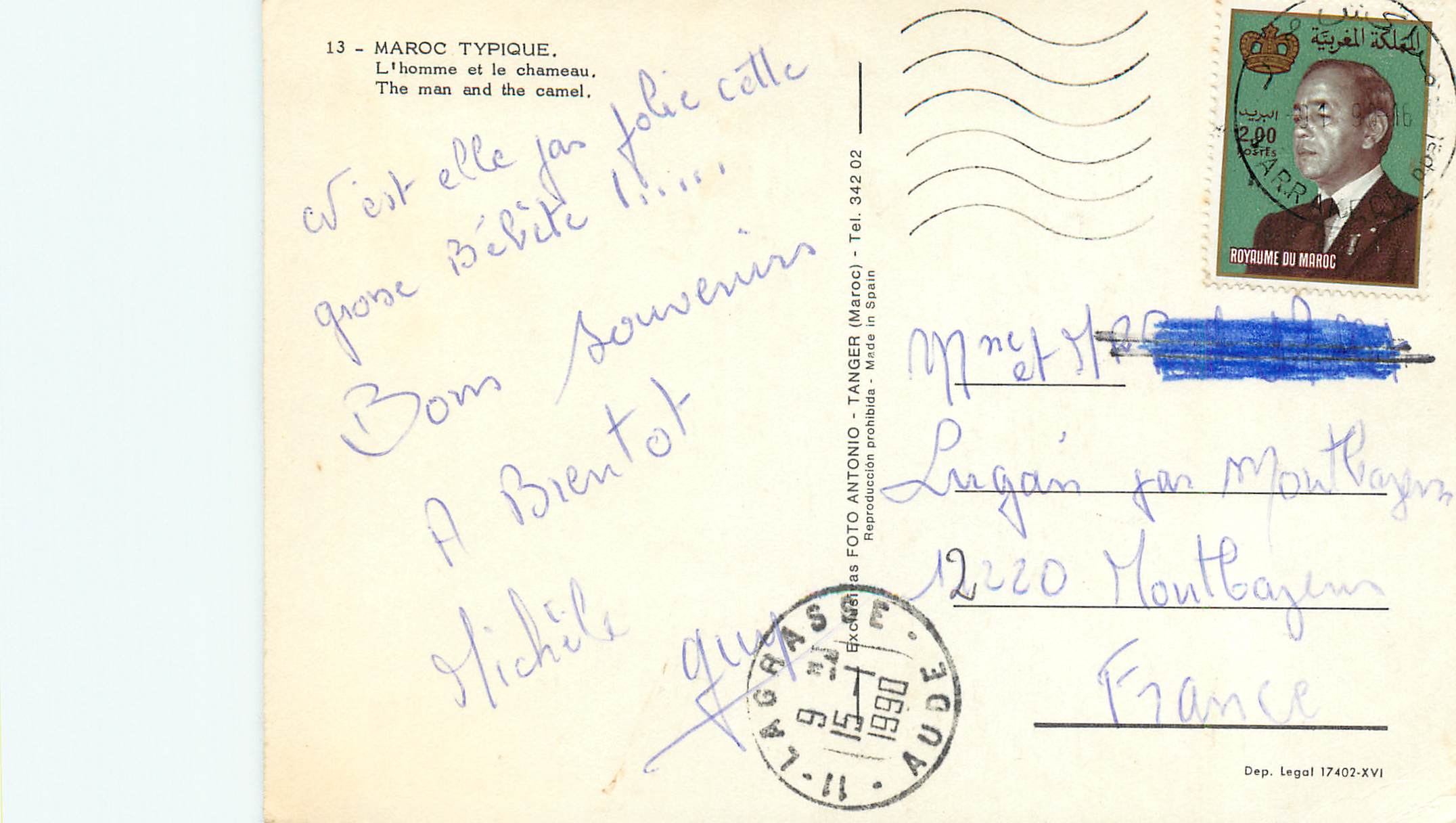 CPM Maroc typique l'homme et le chameaux — Rückseite
