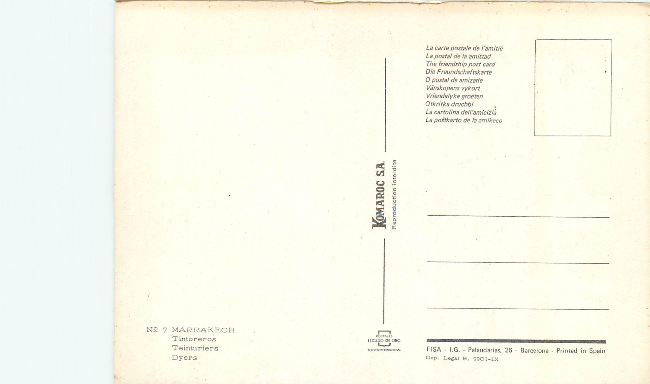 CPM Marrakech teituriers — Rückseite