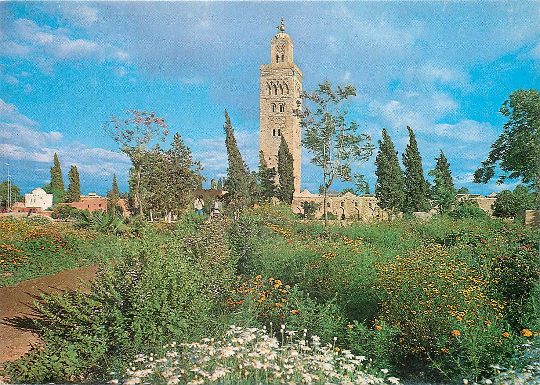 CPM Marrakech maroc infini la koutoubia et le maosolee du fondateur