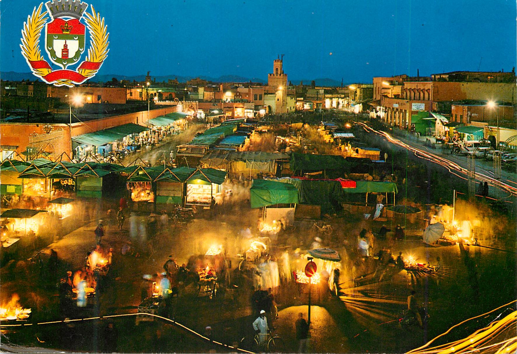 CPM Marrakech Armoiries de la Ville et place Djemaa de la ville