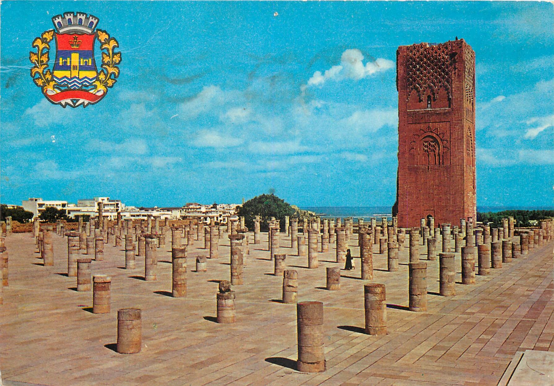 CPM Rabat Armoiries de la Ville et La Tour Hassan