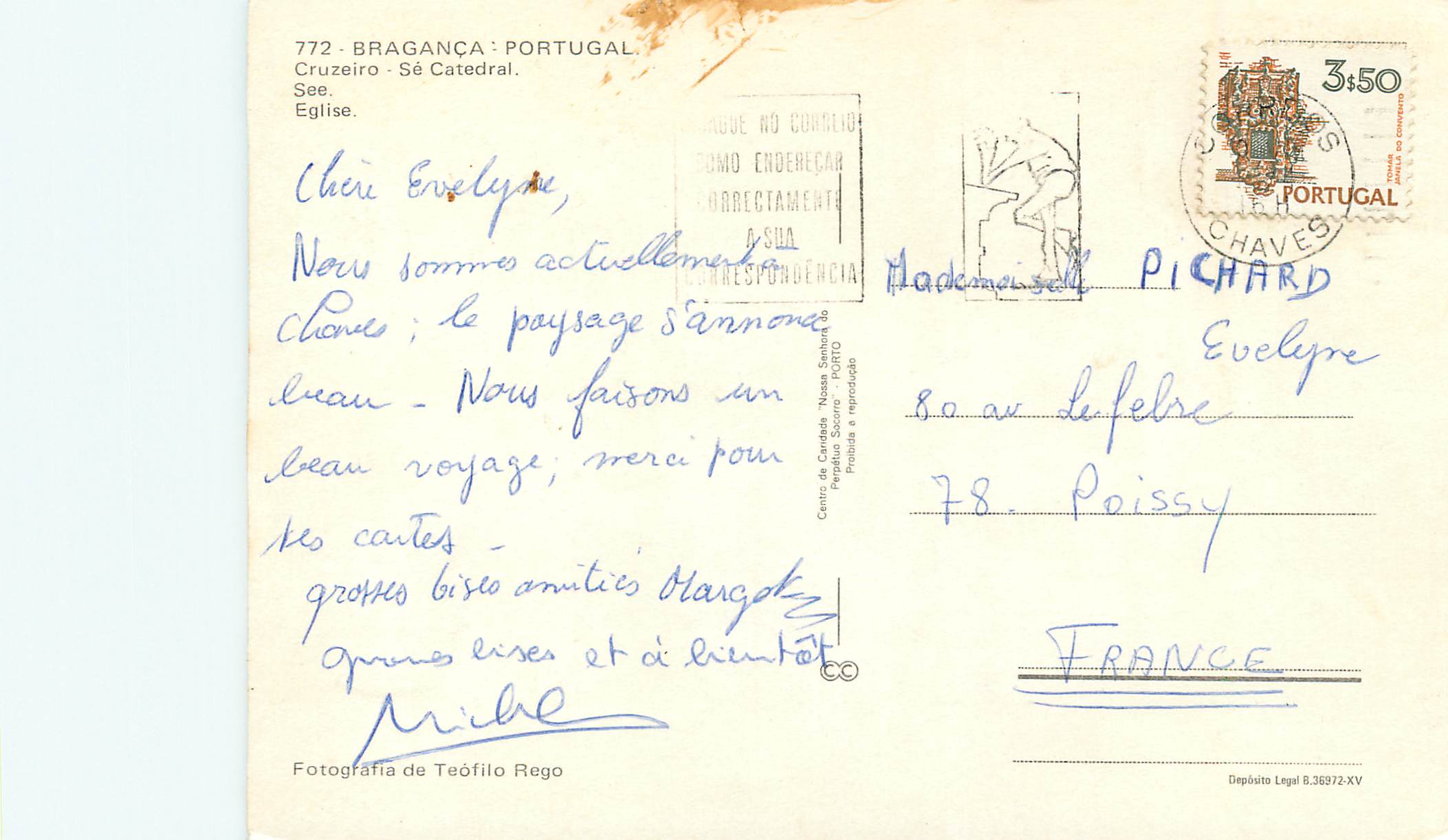 CPM Portugal Braganca Eglise — Rückseite