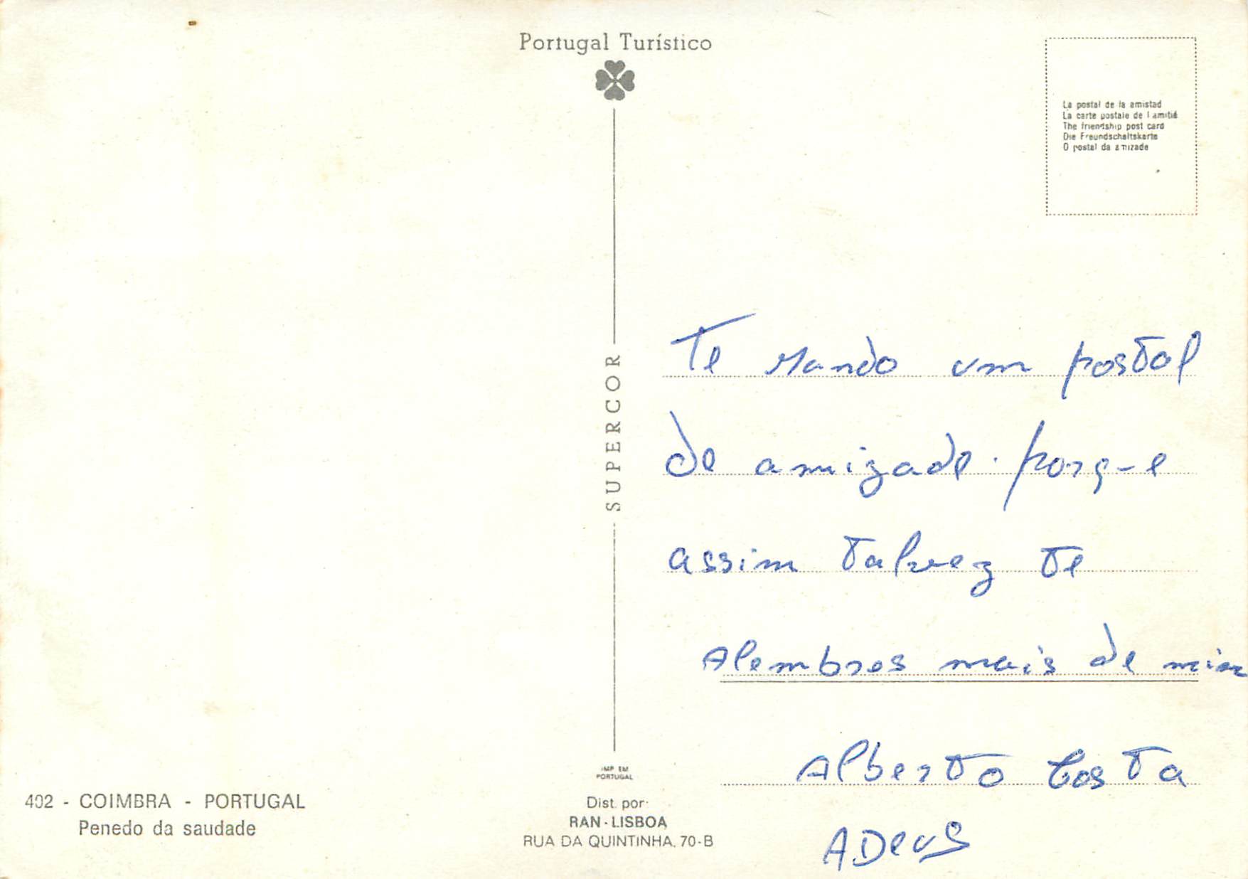 CPM Portugal Coimbra Penedo da saudade — Rückseite