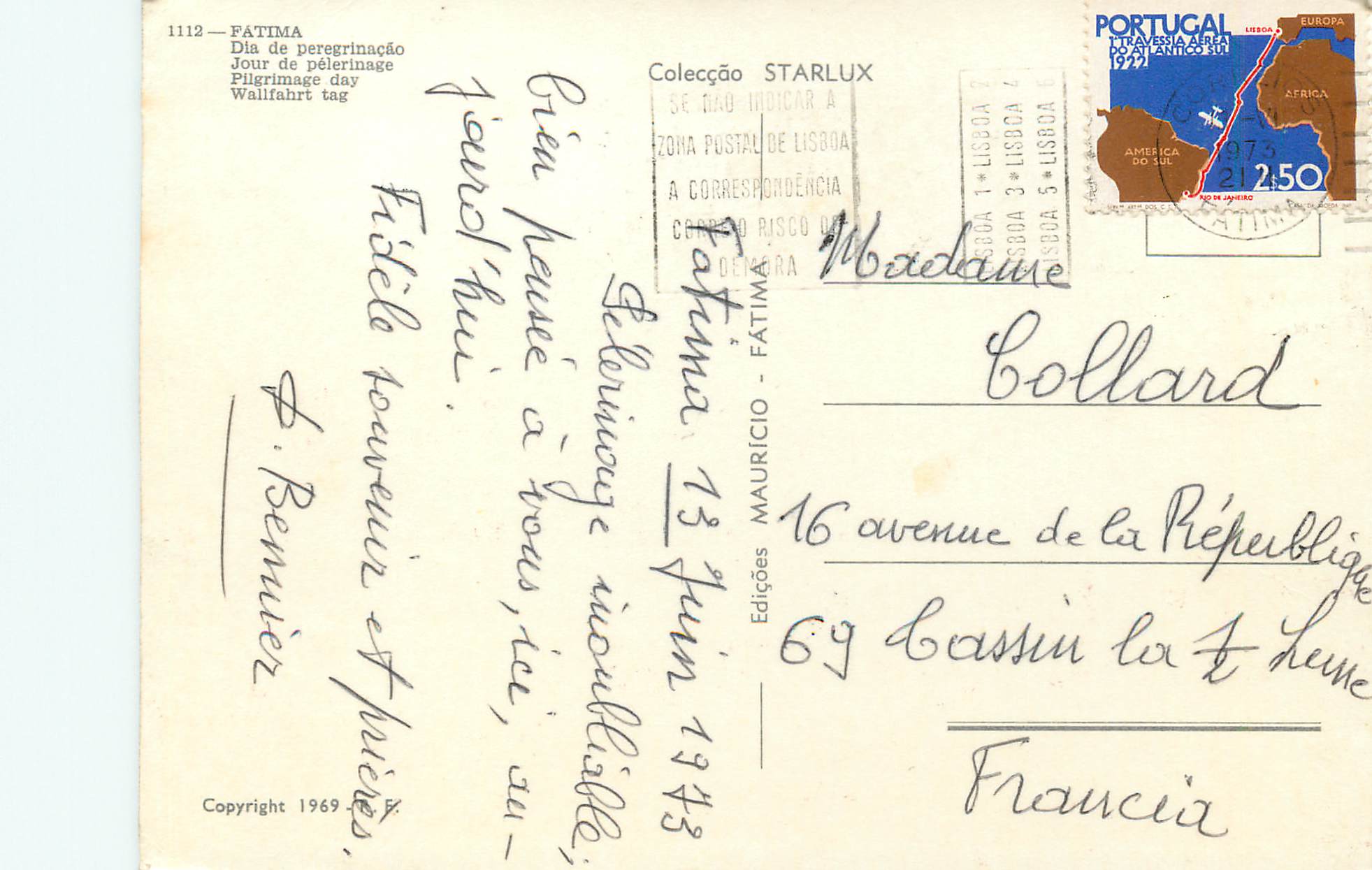 CPM Portugal Fatima Jour de pelerinage — Rückseite