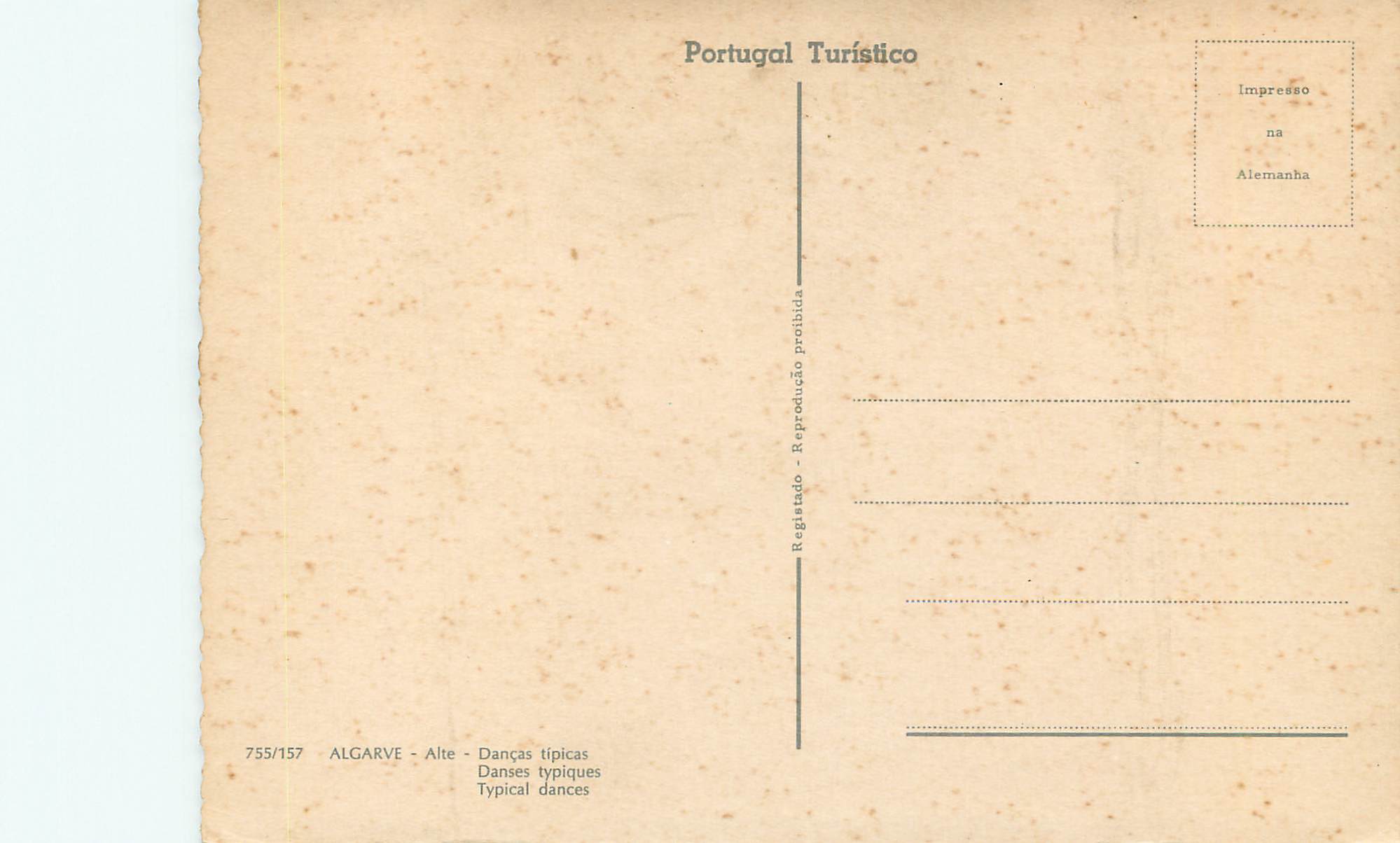 CPM Portugal Algarve Danses typiques — Verso
