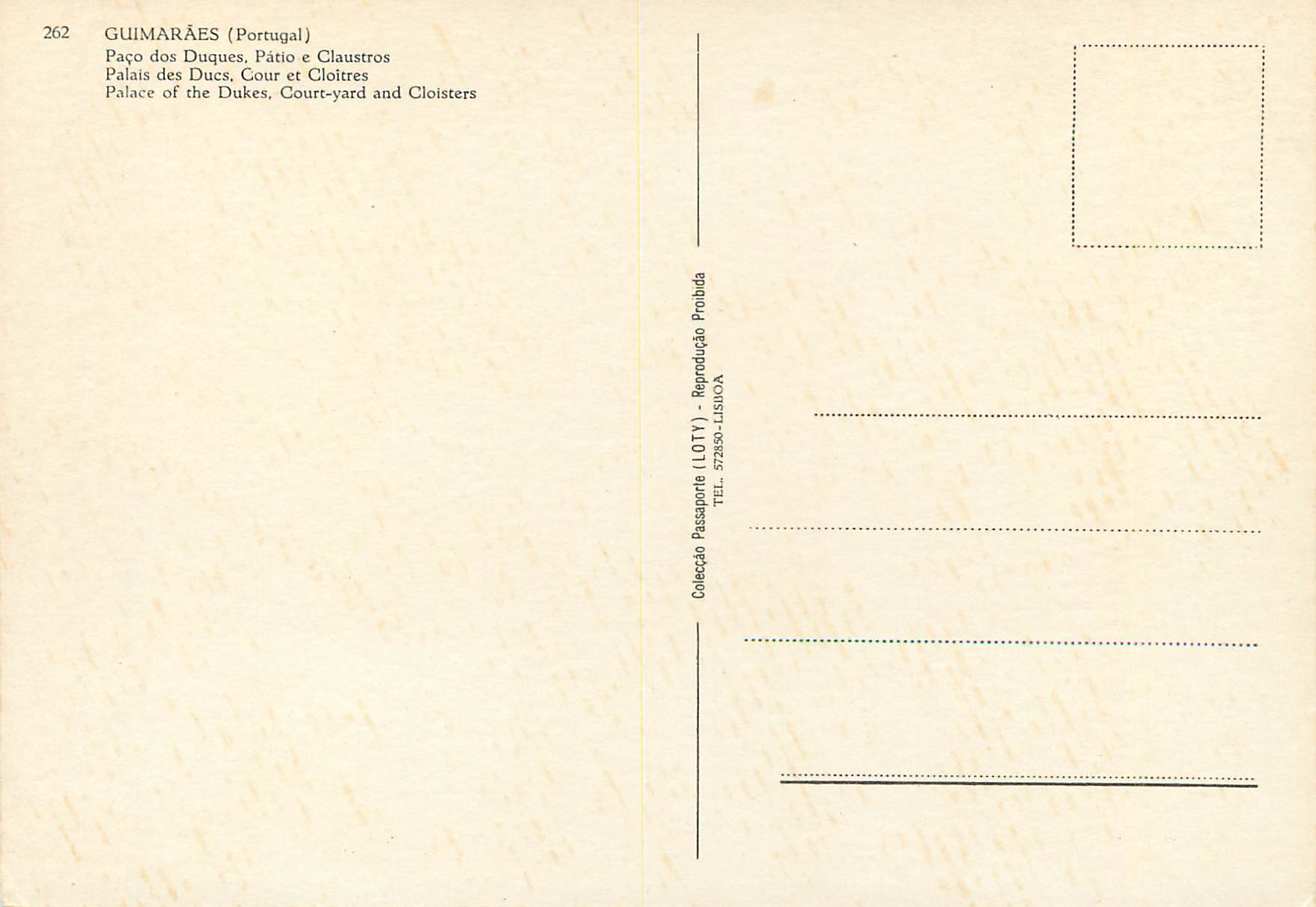 CPM Portugal Guimaraes Palais des Ducs Cour et CLotures — Back