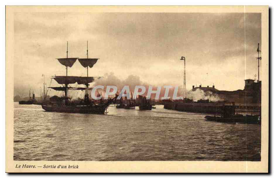 Le Havre — Sortie d'un brick — G.L. — 101 - Recto