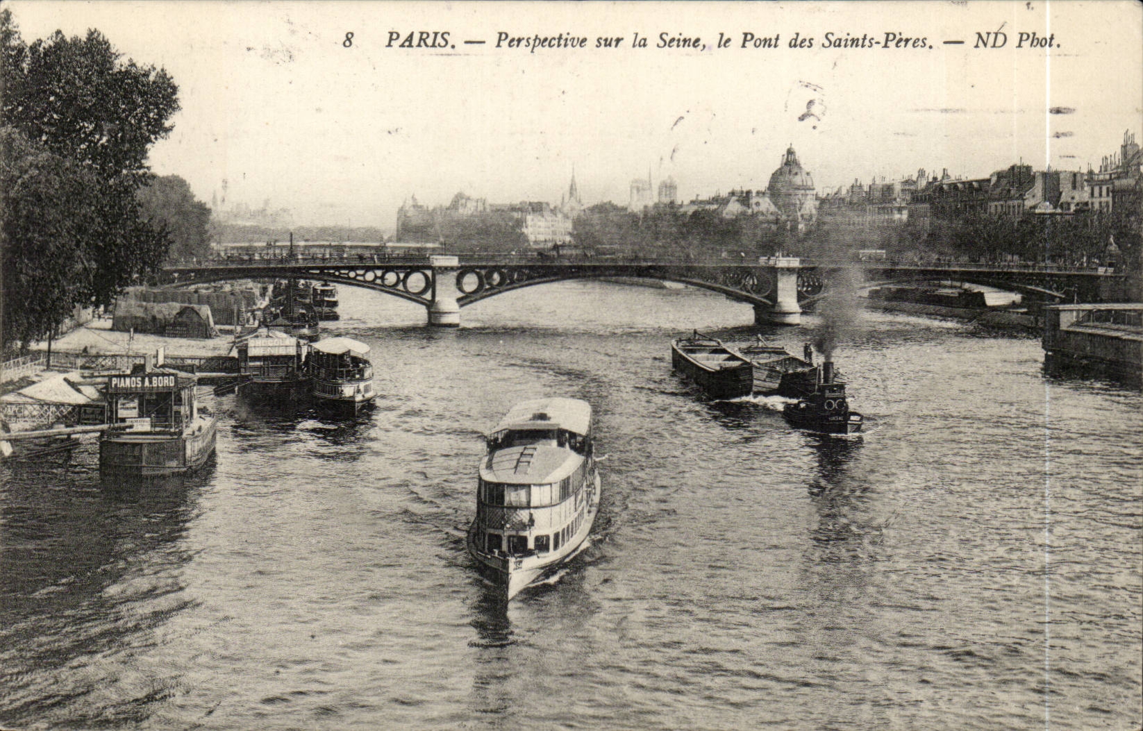 Paris CPA Perspective sur la Seine le pont des Saints Peres