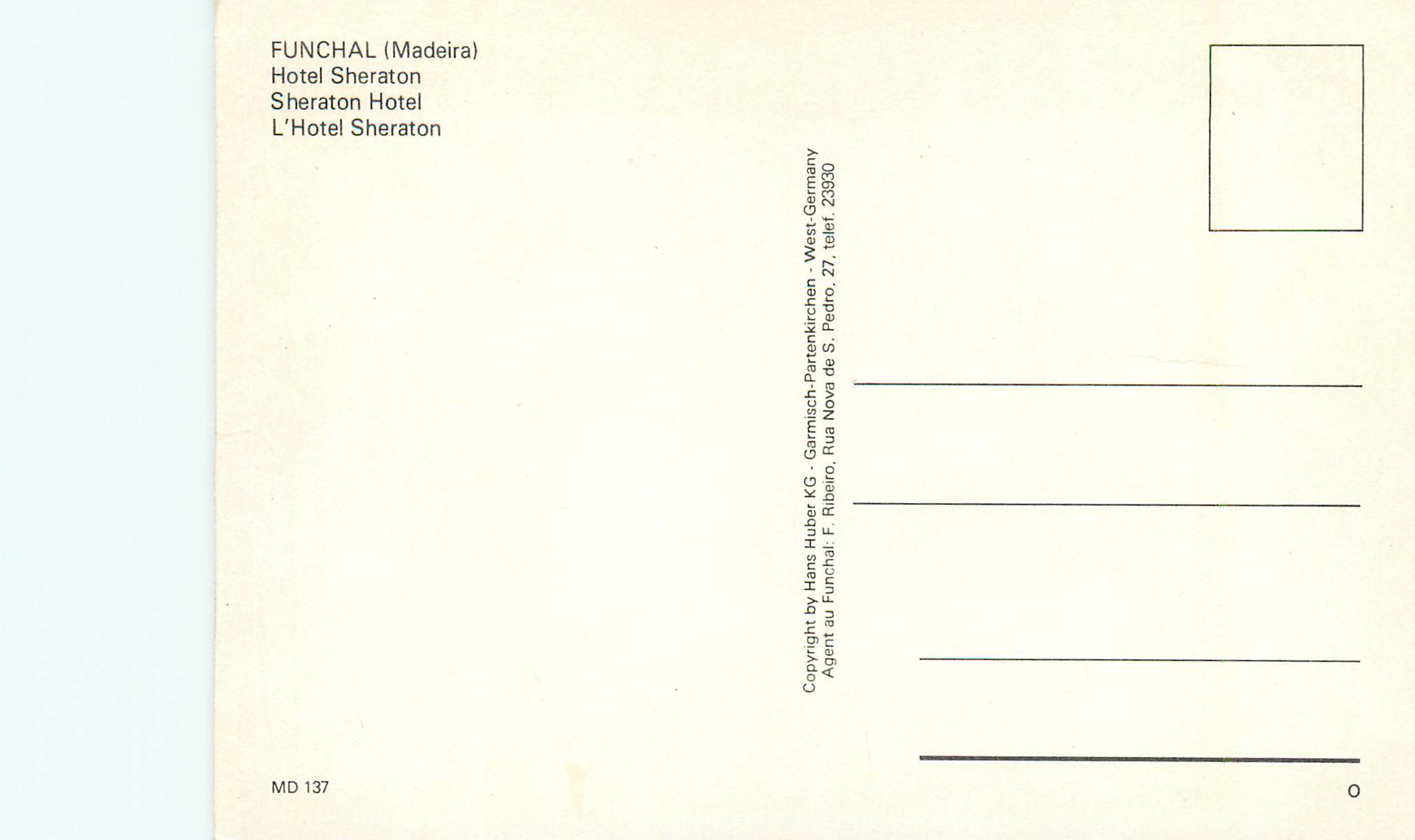 CPM Funchal madeira l hotel sheraton — Rückseite