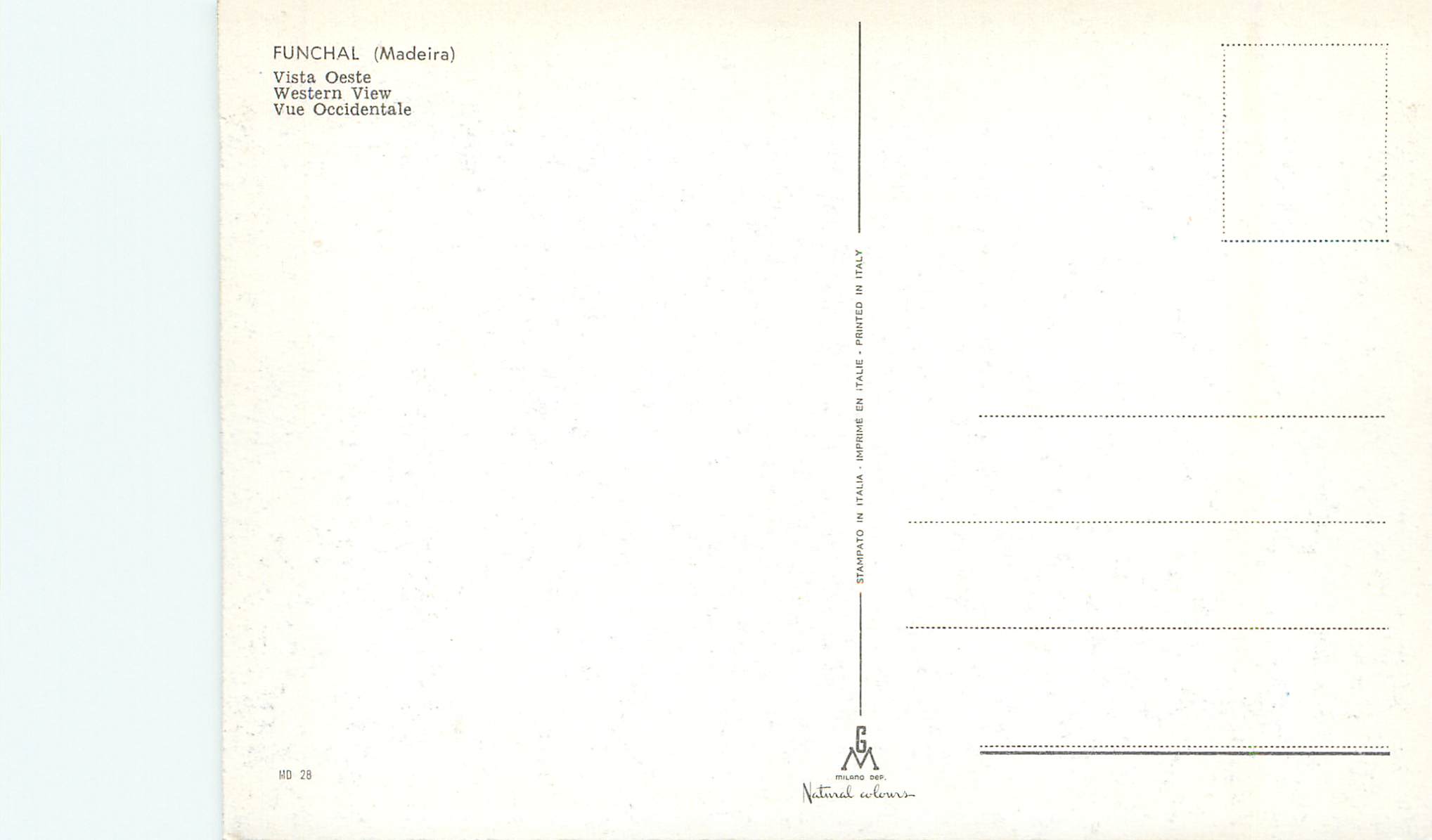 CPM Funchal madeira vue occidentale — Rückseite