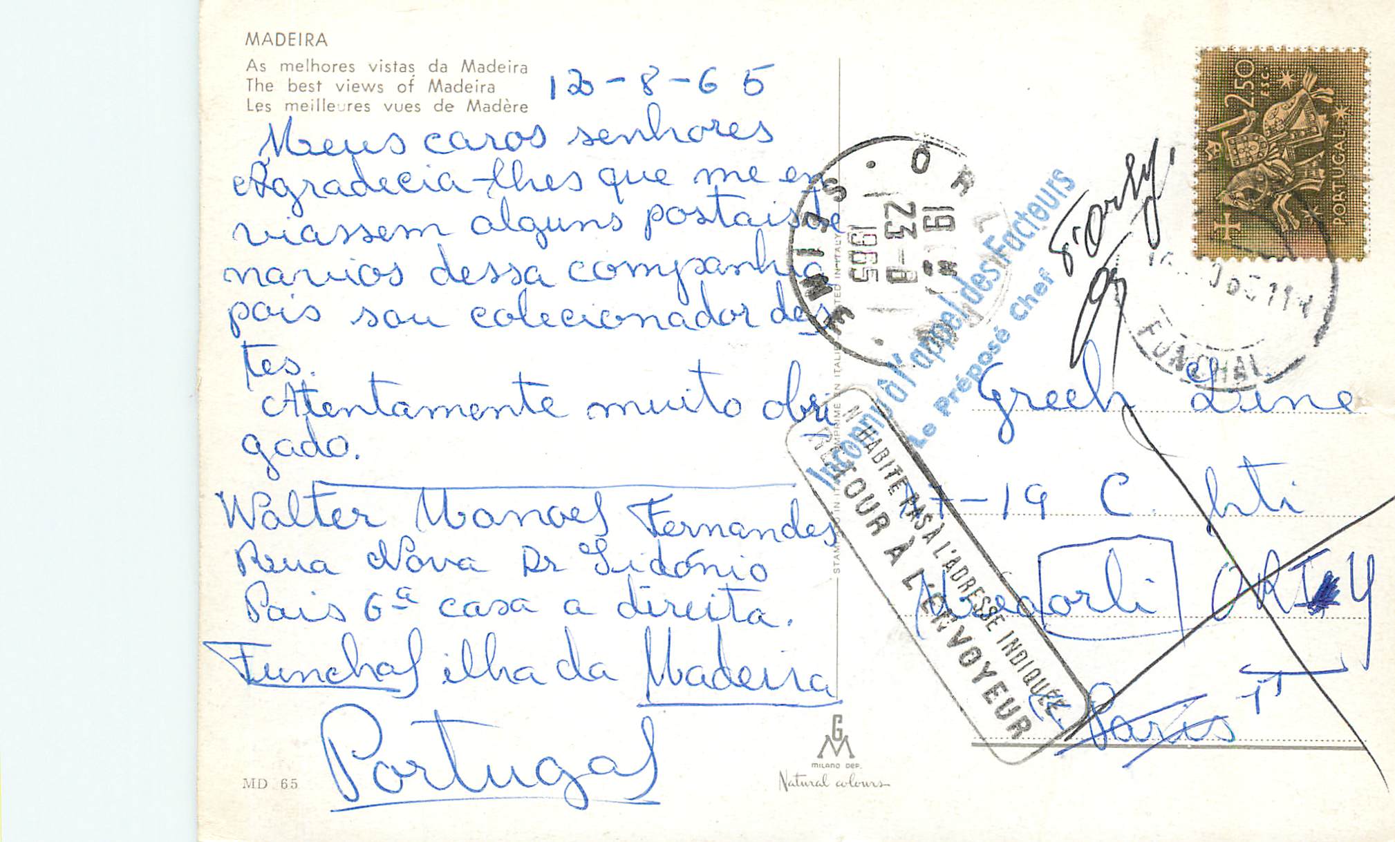 CPM Madeira les meilleurs vues de madere — Rückseite