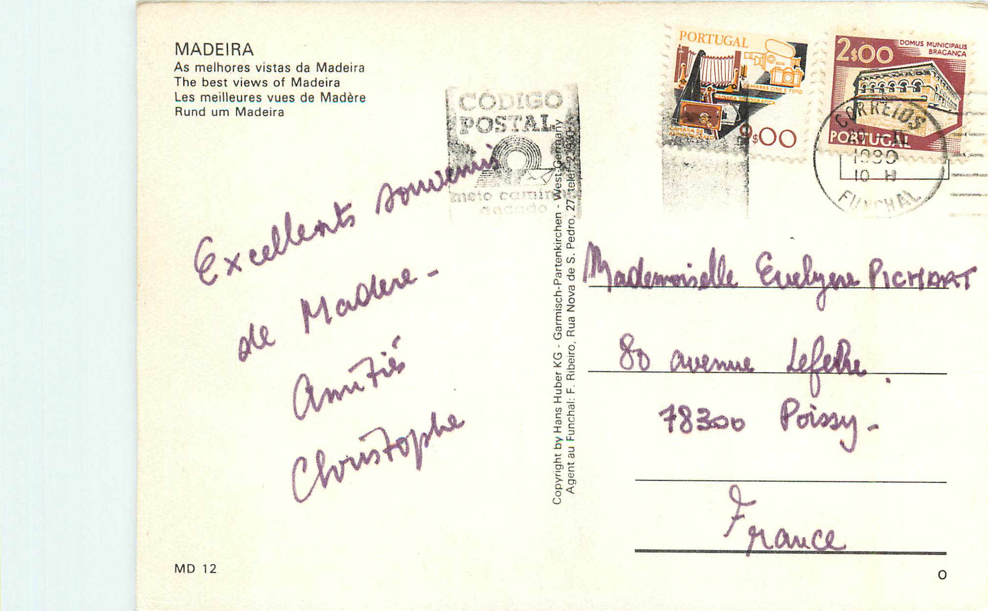 CPM Madeira les meilleures vues de madere — Rückseite