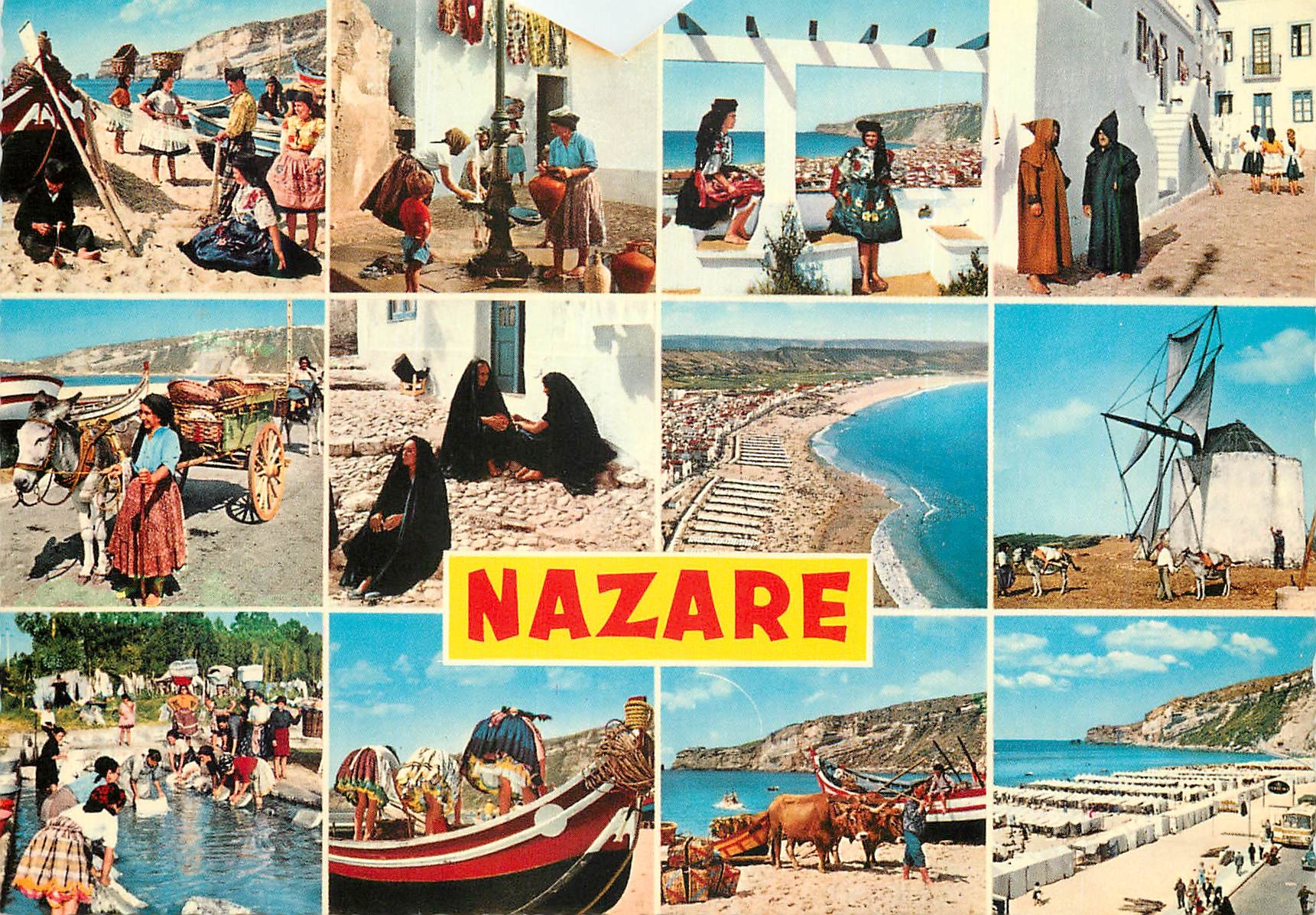 Nazare — vue panoramique et vie locale — Portugal Turistico, n° 755/205