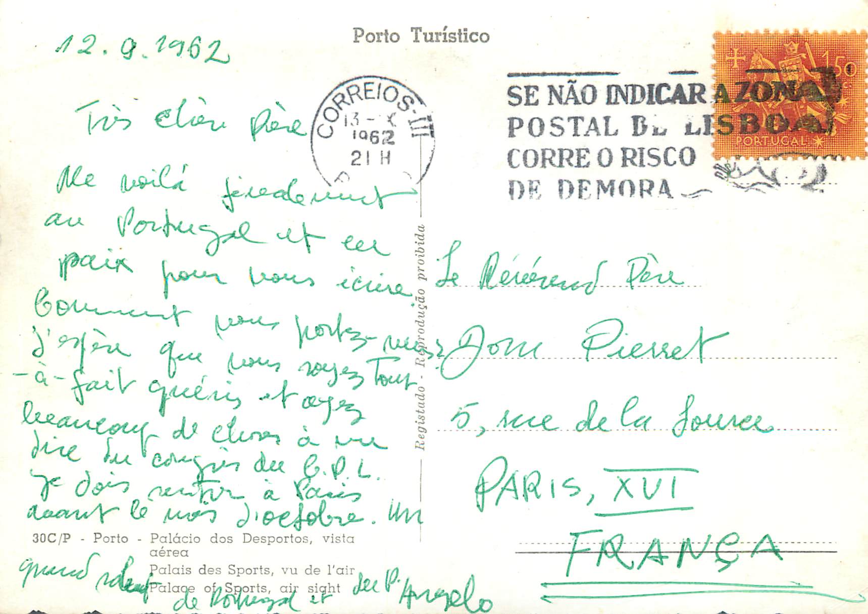 CPM 30cp porto palais des sports vu de l air — Back