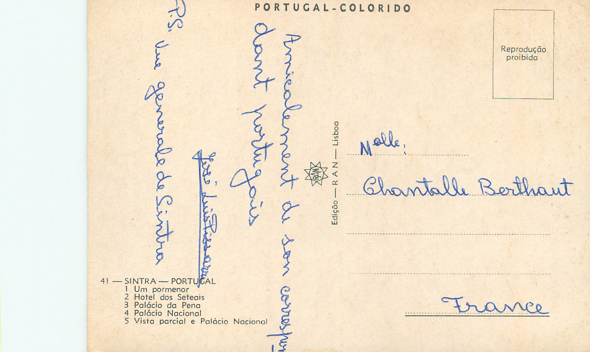 CPM 41 sintra portugal — Rückseite